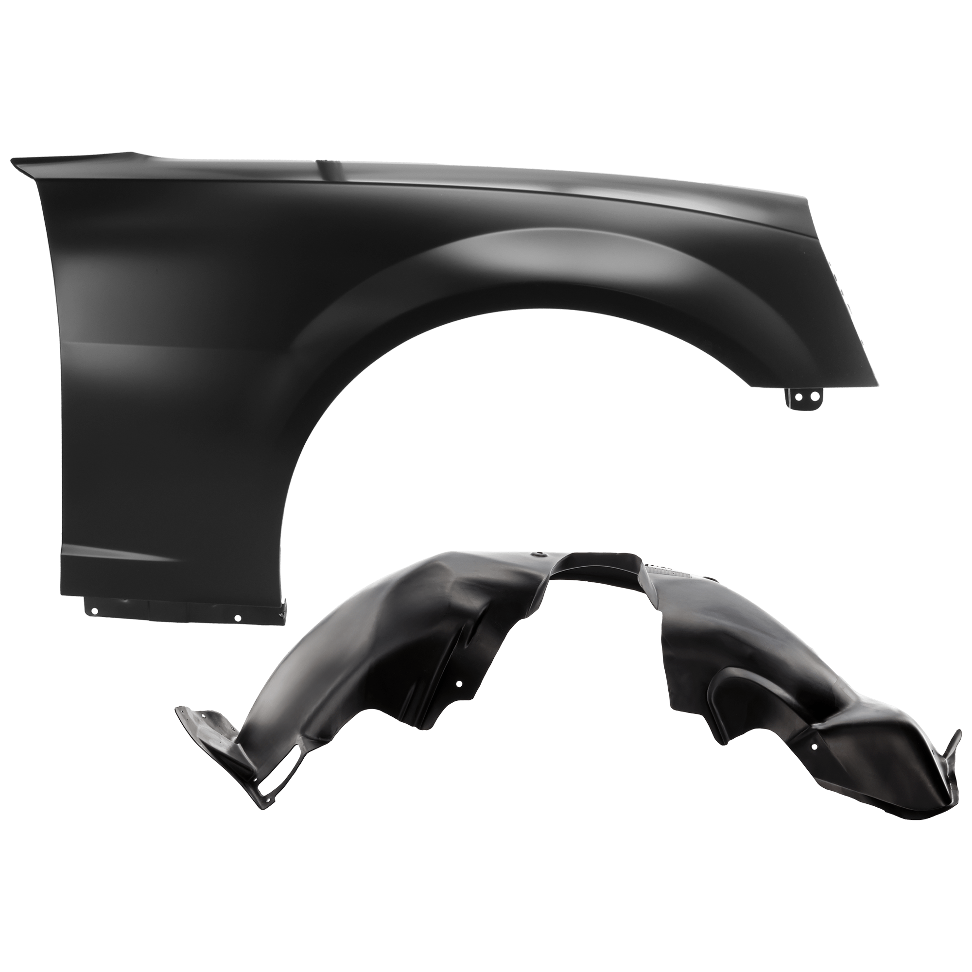 AM CAMARO 14-15 FRONT FENDER RH Primed w o Molding Holes 2 pc kit with 1 Fender and 1 Fender Liner CAPA SKU KIT 050926 AE1847 Partslink GM1241365C GM1249251C OEM 20943622-22829468