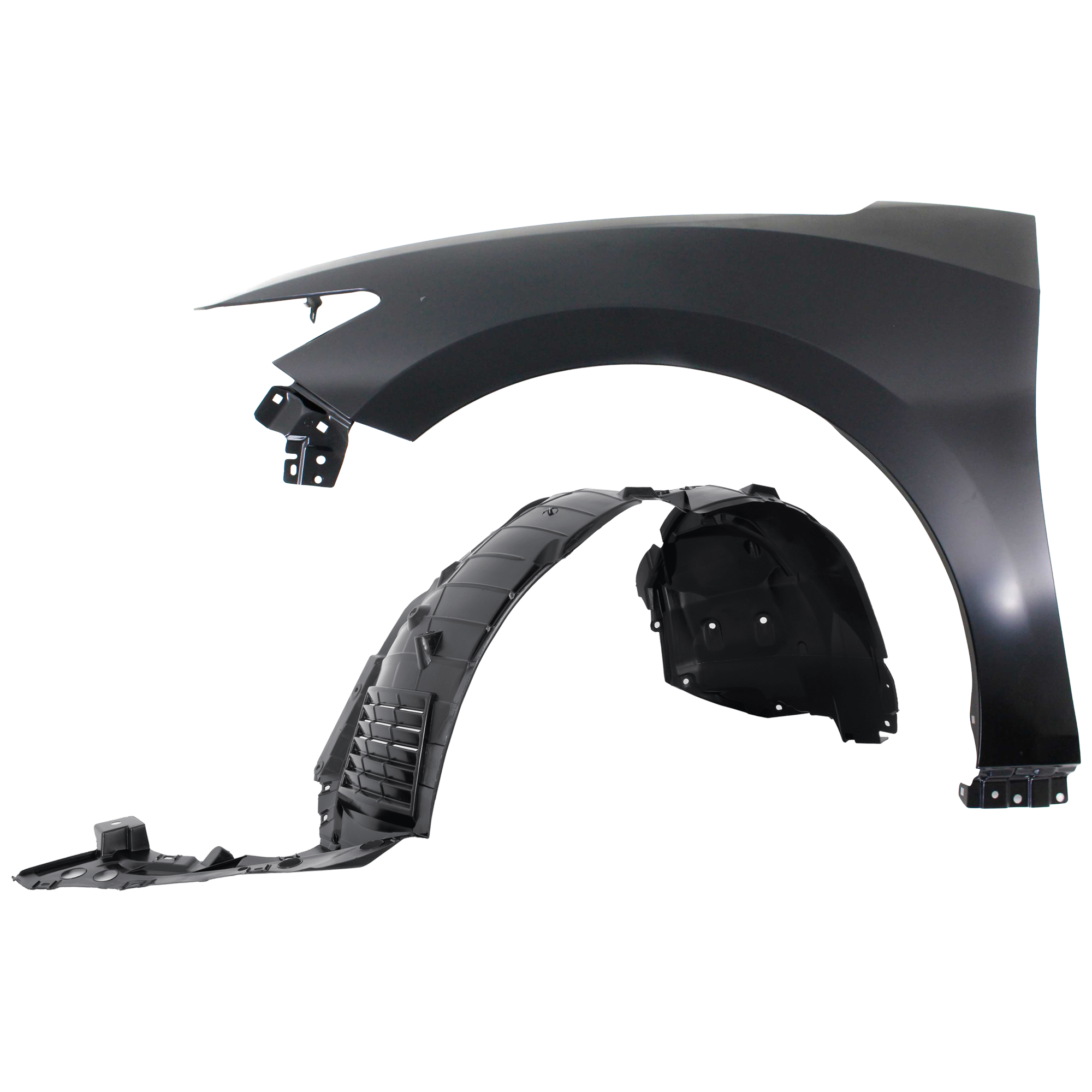 AM MAXIMA 16-23 FRONT FENDER LH Primed Steel 2 pc kit with 1 Fender and 1 Fender Liner CAPA SKU KIT 050926 AE1851 Partslink NI1240224C NI1248154C OEM 631014RA0A 638434RA1D