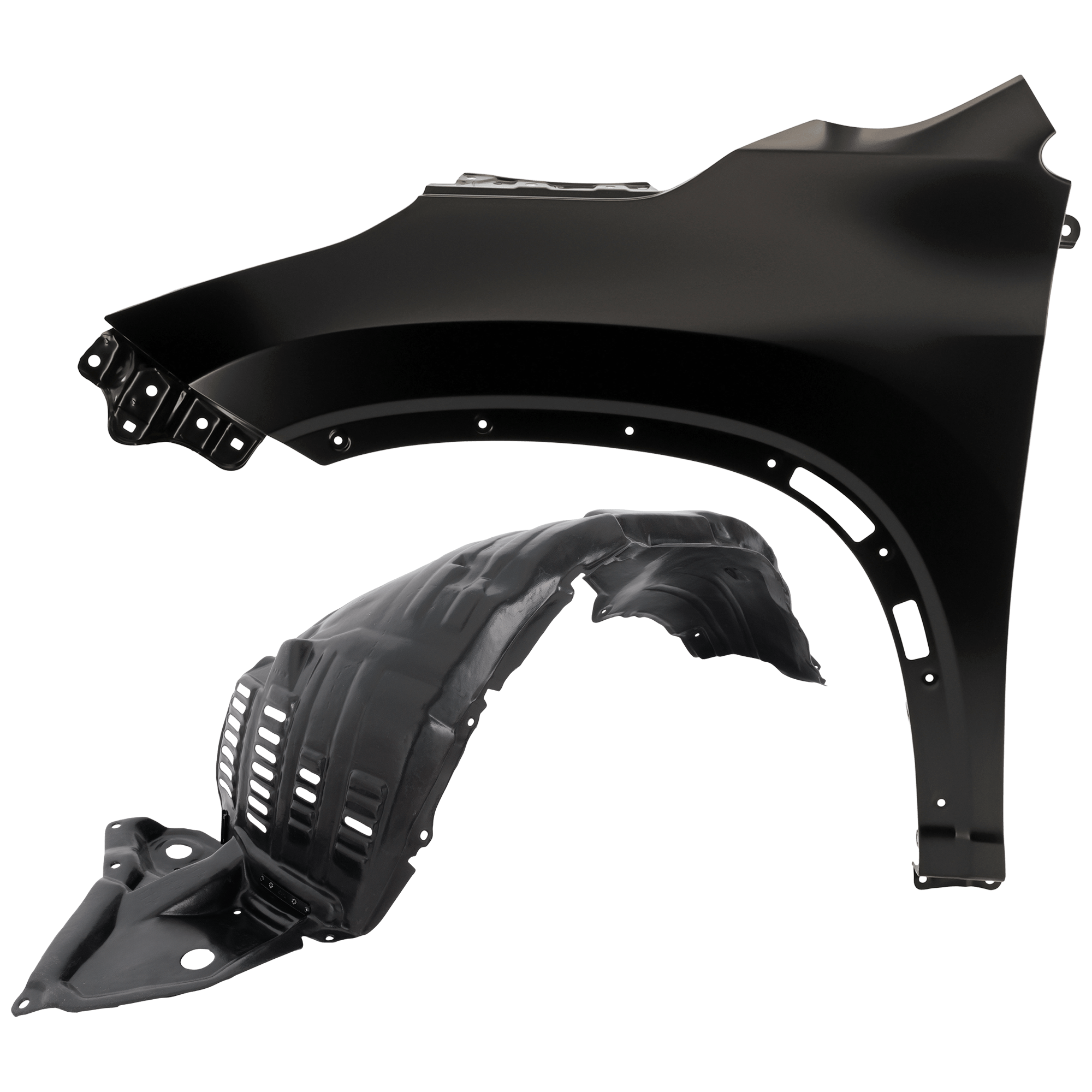 AM HIGHLANDER 14-19 FRONT FENDER LH Primed 2 pc kit with 1 Fender and 1 Fender Liner CAPA SKU KIT 050926 AE1857 Partslink TO1240251C TO1248196C OEM 538020E100-538060E110