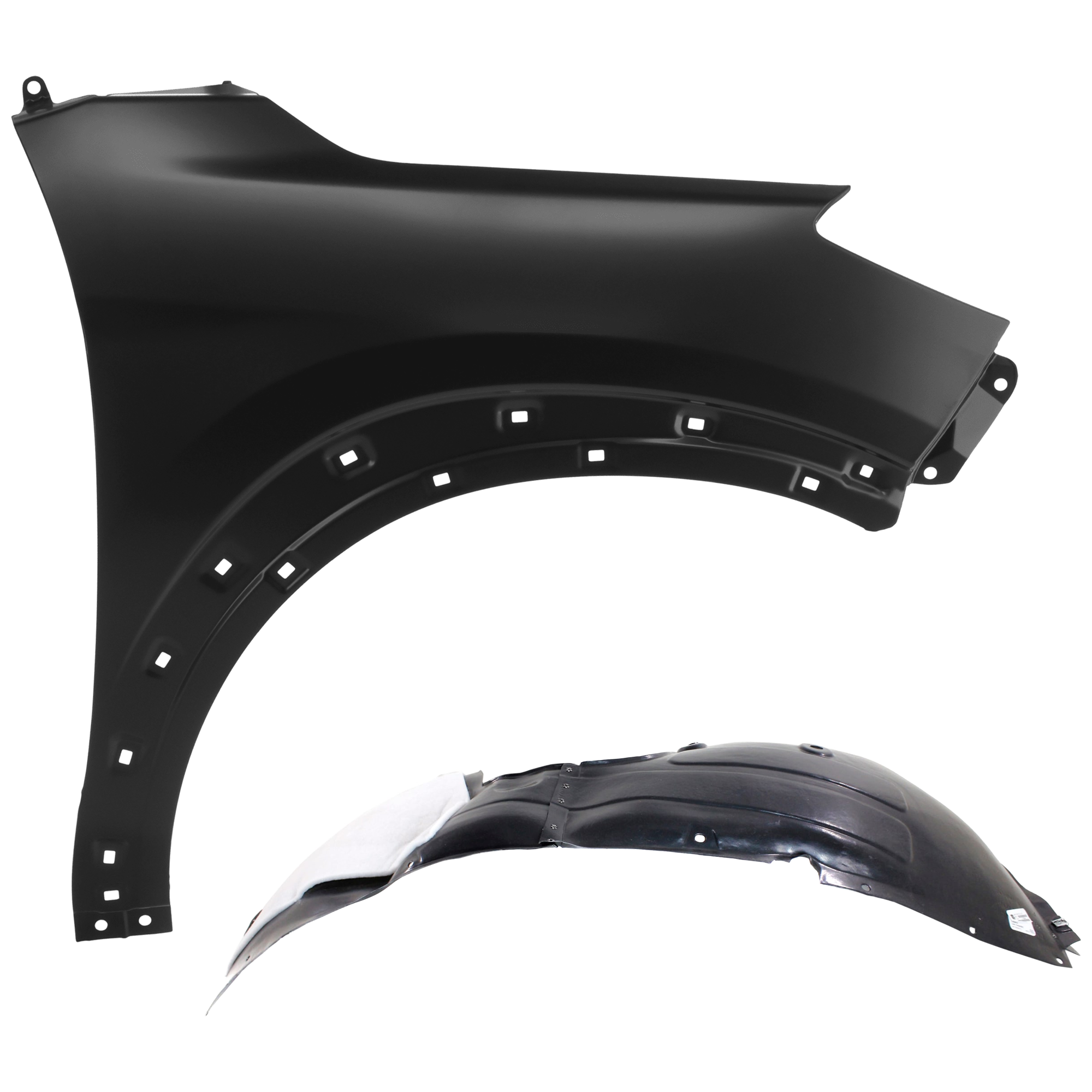 AM TUCSON 16-18 FRONT FENDER RH Primed Steel 2 pc kit with 1 Fender and 1 Fender Liner CAPA SKU KIT 050926 AE1868 Partslink HY1241165C HY1249156C OEM 66321D3000-86812D3000