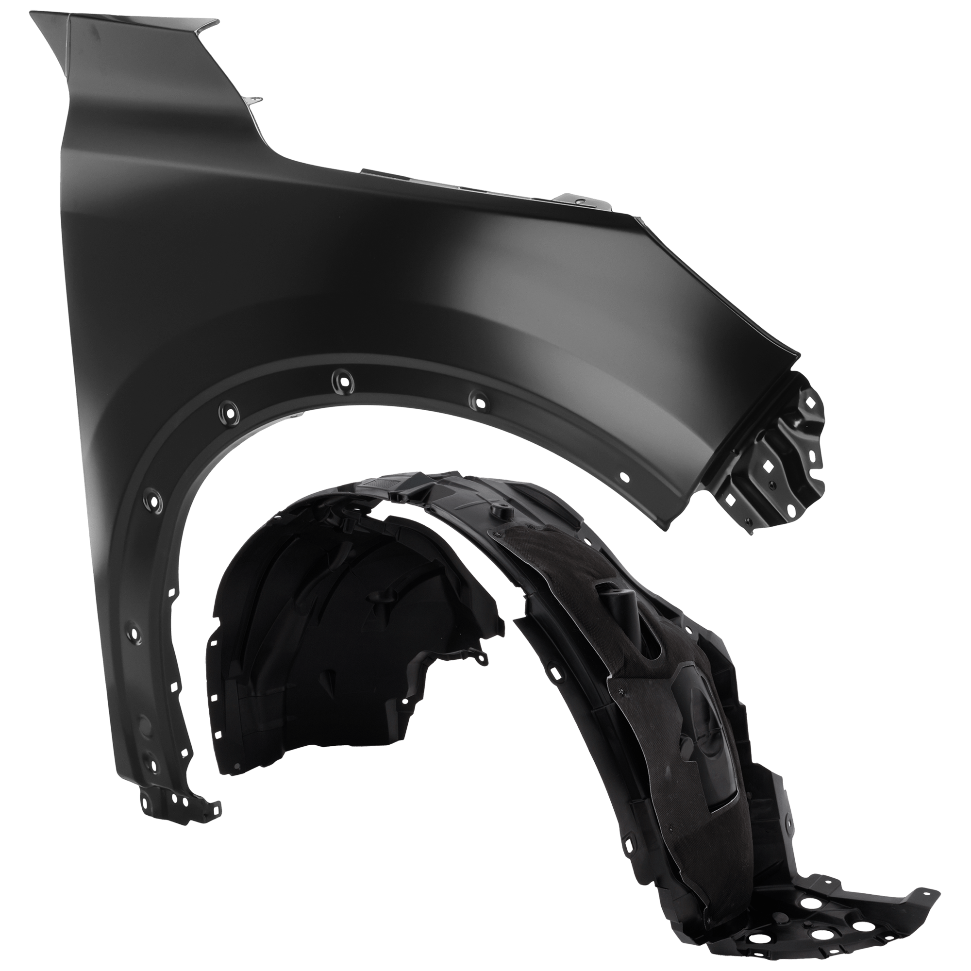 AM QX60-22-24 FRONT FENDER RH Primed Aluminum 2 pc kit with 1 Fender and 1 Fender Liner CAPA SKU KIT 050926 AE1874 Partslink IN1241129C NI1249186C OEM 631006SA0A 638426SA0B