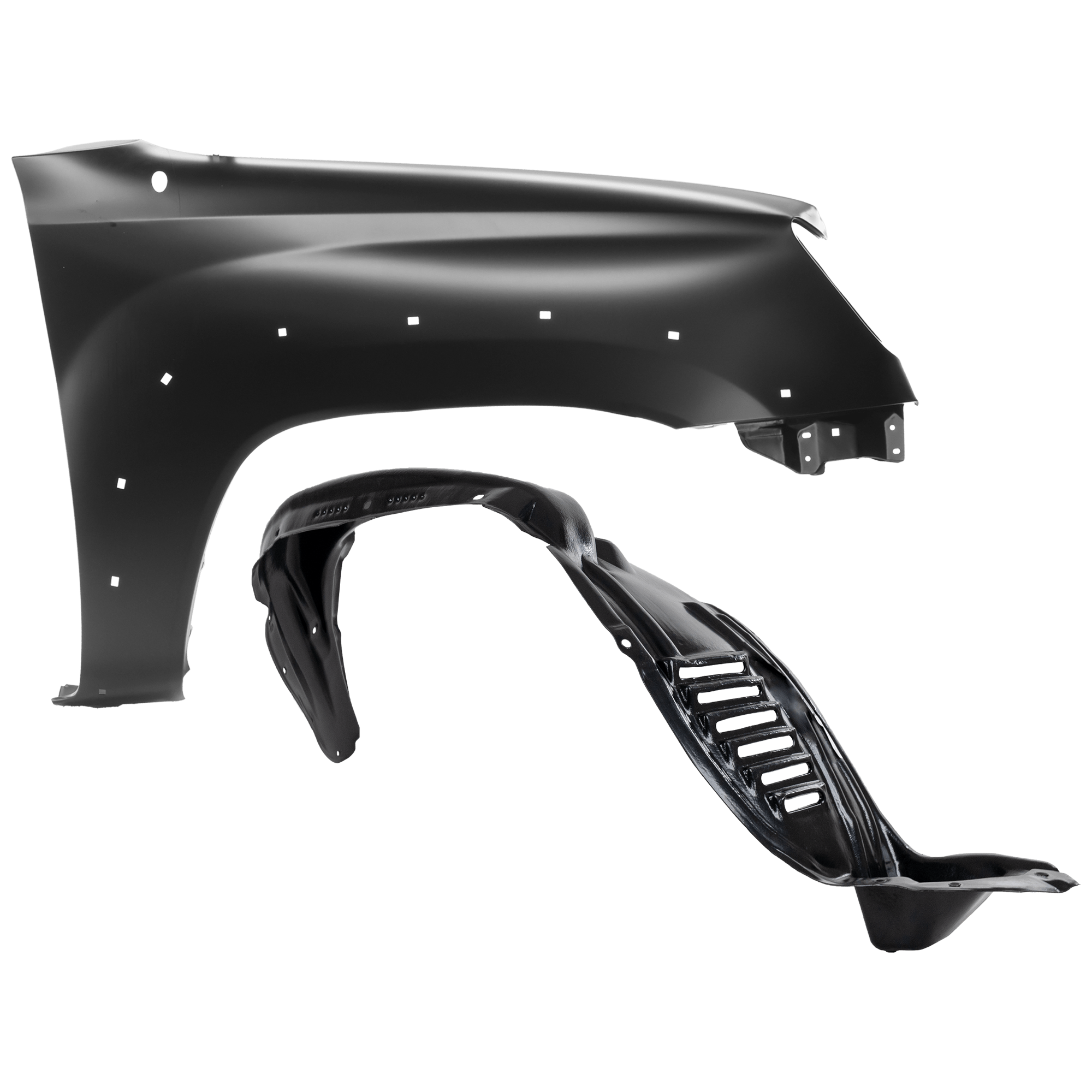 AM TACOMA 05-11 FRONT FENDER RH Primed 4WD 2WD PreRunner Model 2 pc kit with 1 Fender and 1 Fender Liner CAPA SKU KIT 050926 AE1882 Partslink TO1241208C TO1249135C OEM 5381104100-5387504160