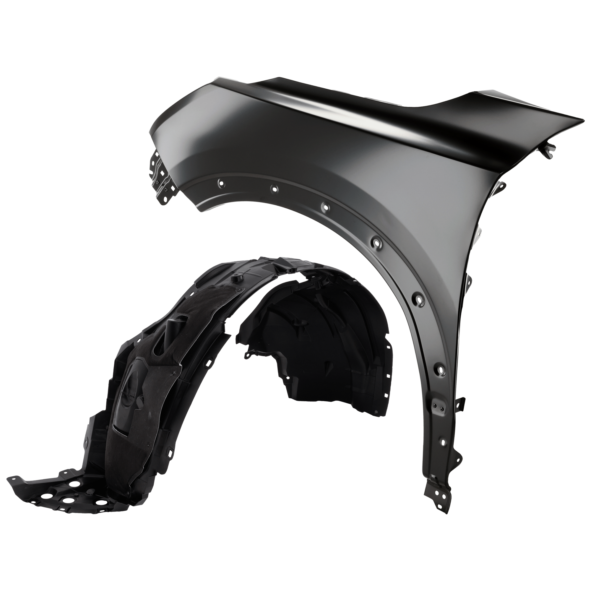 AM PATHFINDER 22-24 FRONT FENDER LH Aluminum w o Lamp Hole 2 pc kit with 1 Fender and 1 Fender Liner CAPA SKU KIT 050926 AE1887 Partslink NI1240244C NI1248186C OEM 631016TA0A 638436SA0B