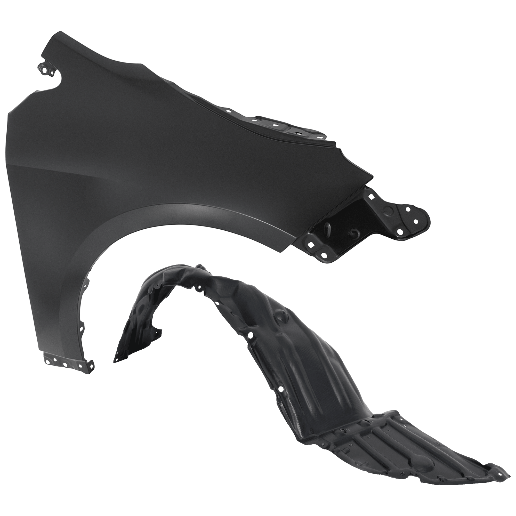 AM COROLLA 20-25 FRONT FENDER RH Primed with Fender Liner SKU KIT 050926 AE188 Partslink TO1241271 TO1249233 OEM 5380102170-5380512100