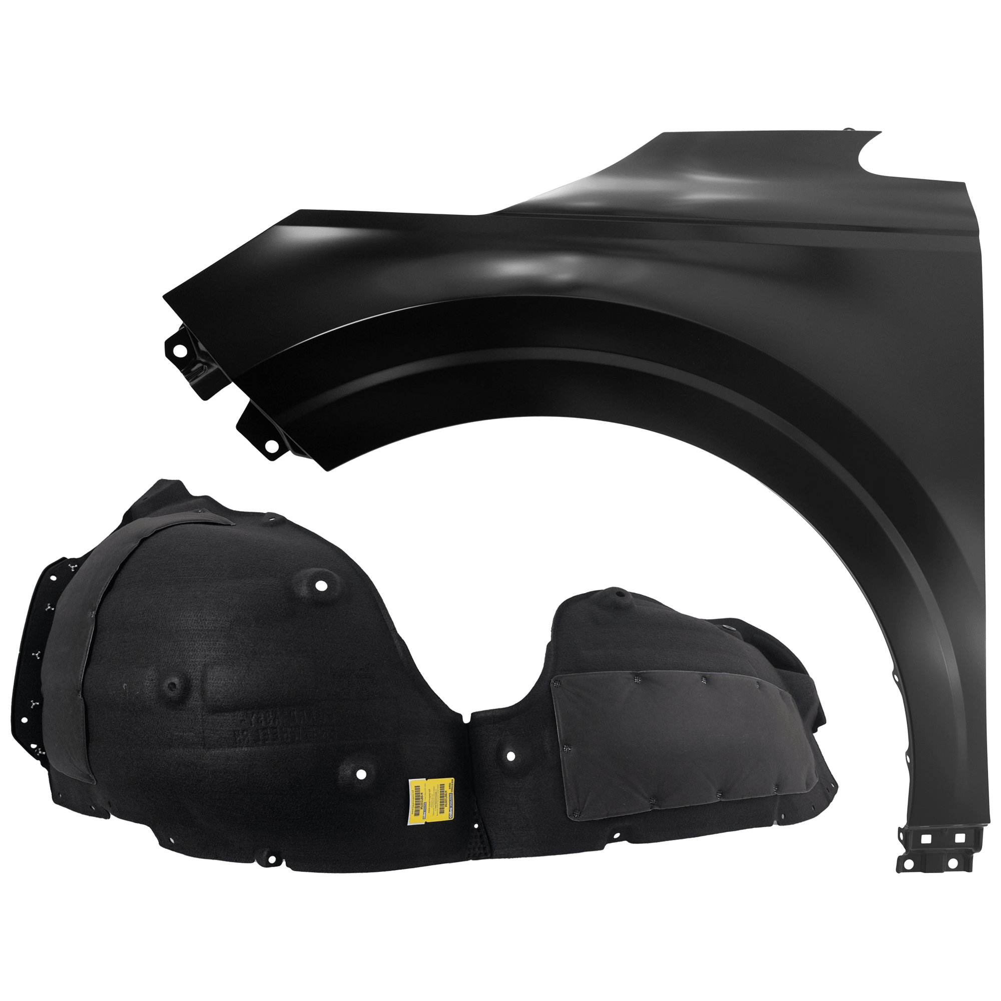 AM CARNIVAL 22-24 FRONT FENDER LH Black Steel 2 pc kit with 1 Fender and 1 Fender Liner CAPA SKU KIT 050926 AE1893 Partslink KI1240162C KI1248169C OEM 66311R0000-86811R0000