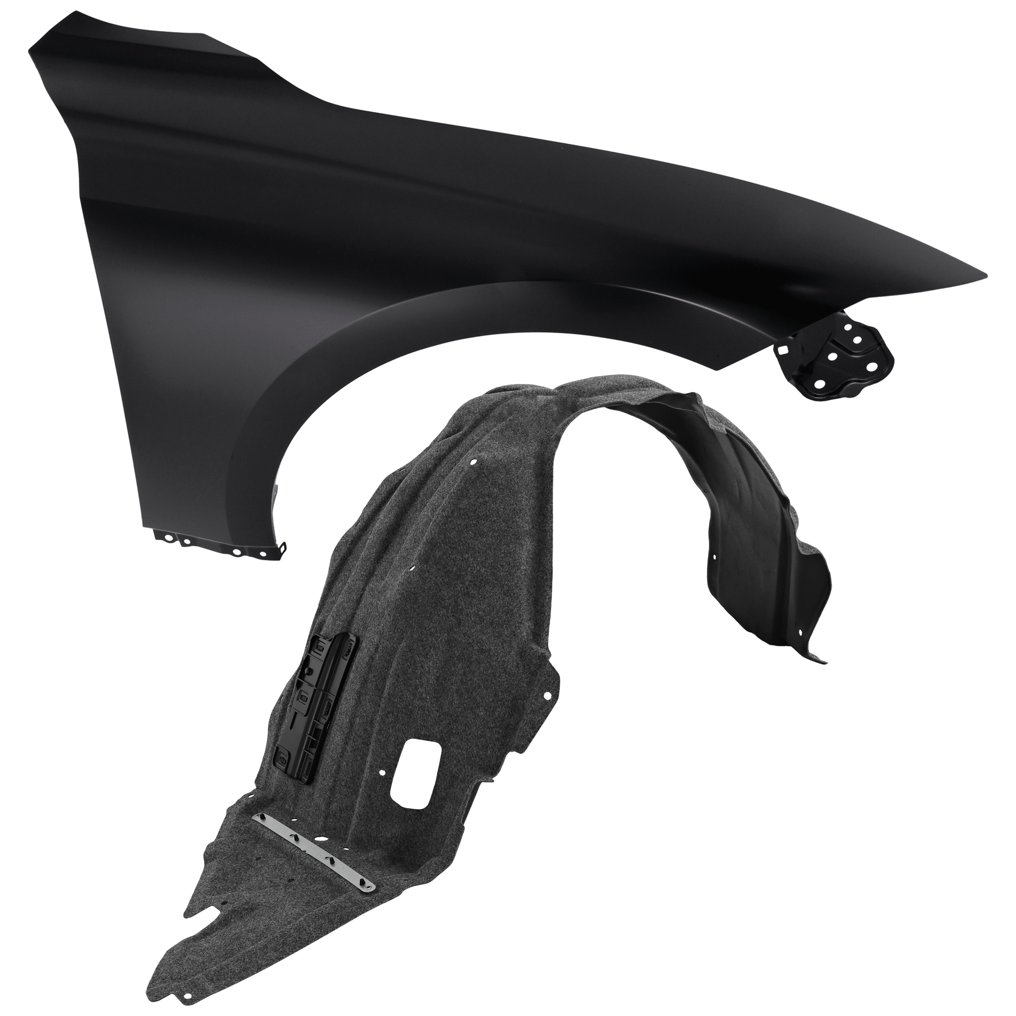 AM IS300-21-23 IS350-21-23 FRONT FENDER RH Assembly Primed Steel 2 pc kit with 1 Fender and 1 Fender Liner CAPA SKU KIT 050926 AE1894 Partslink LX1241143C LX1249148C OEM 5380153210-5380153240-53805531