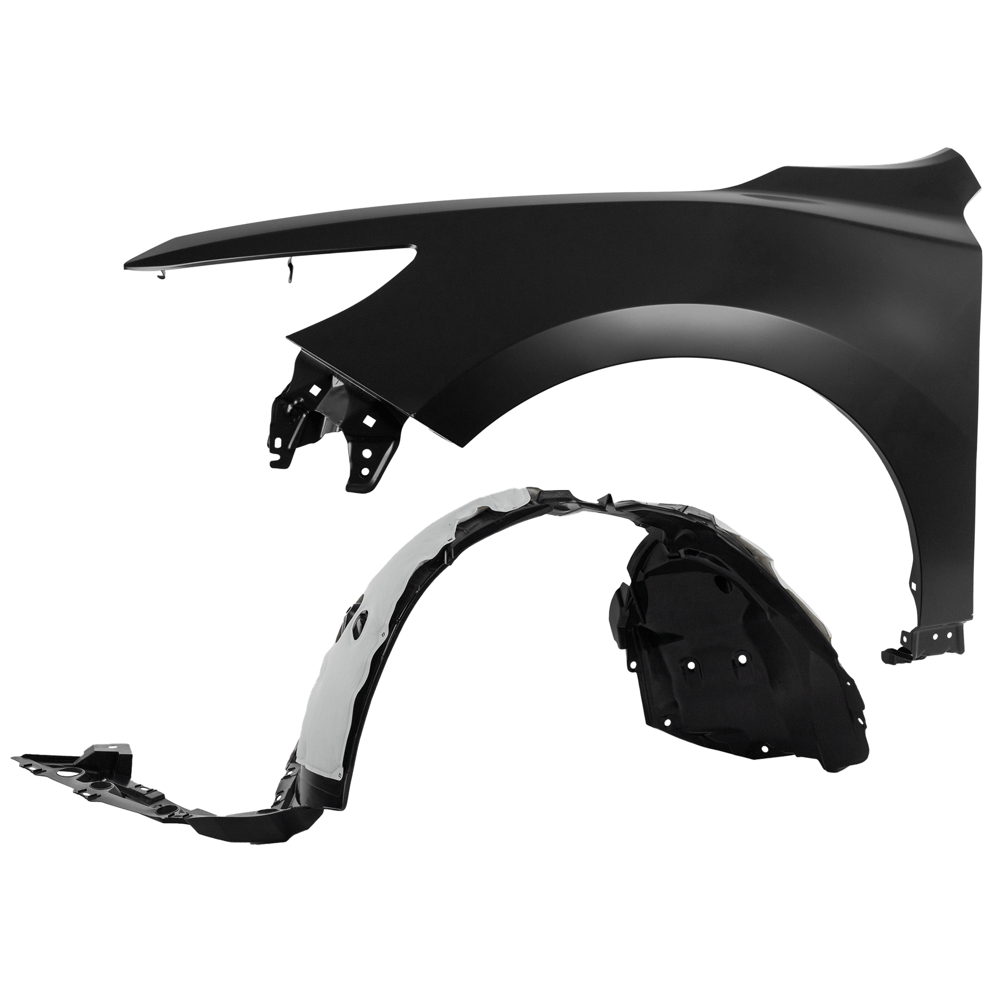 AM ALTIMA 16-18 FRONT FENDER LH 2 pc Kit Primed with Fender Liner CAPA SKU KIT 050926 AE1901 Partslink NI1240221C NI1248150C OEM 631019HS0A 638439HS0A