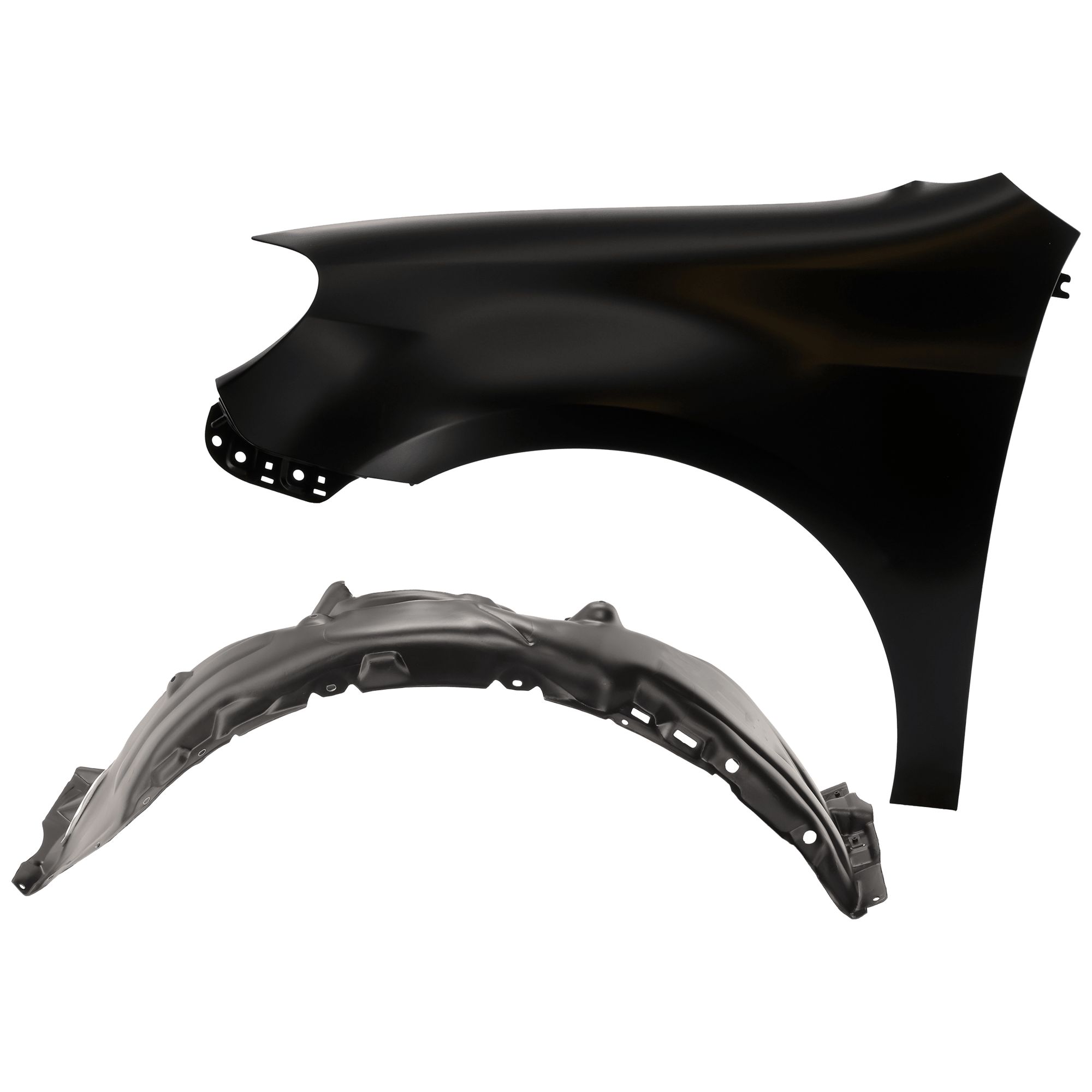 AM CAMRY 18-22 FRONT FENDER RH Primed Steel 2 pc kit with 1 Fender and 1 Fender Liner CAPA SKU KIT 050926 AE1904 Partslink TO1241266C TO1249219C TO1249227C OEM 5380106170-5380506211-53805330