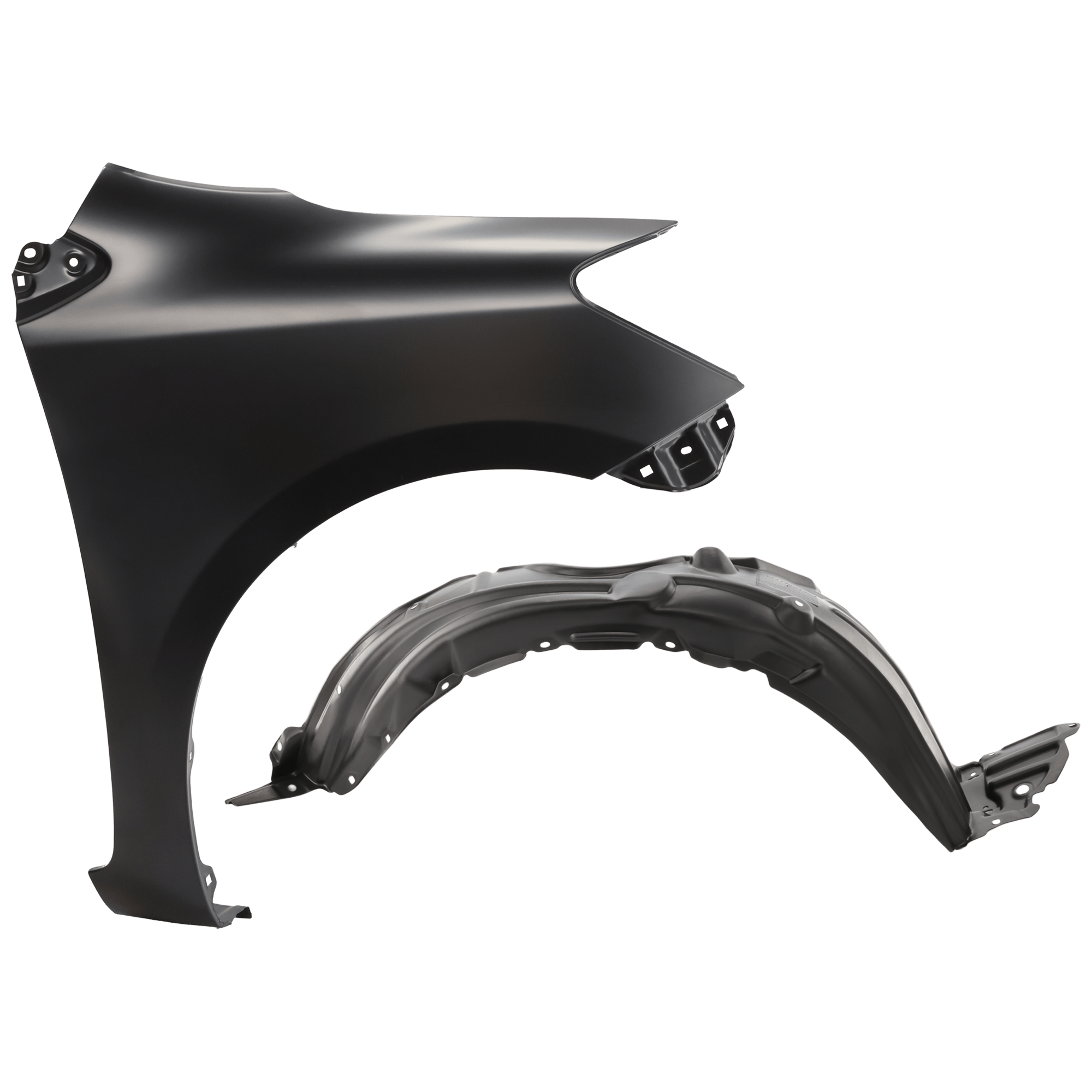 AM YARIS 07-12 FRONT FENDER RH Primed Sedan 2 pc kit with 1 Fender and 1 Fender Liner CAPA SKU KIT 050926 AE1909 Partslink TO1241212C TO1251120C OEM 5380152080-5387552180