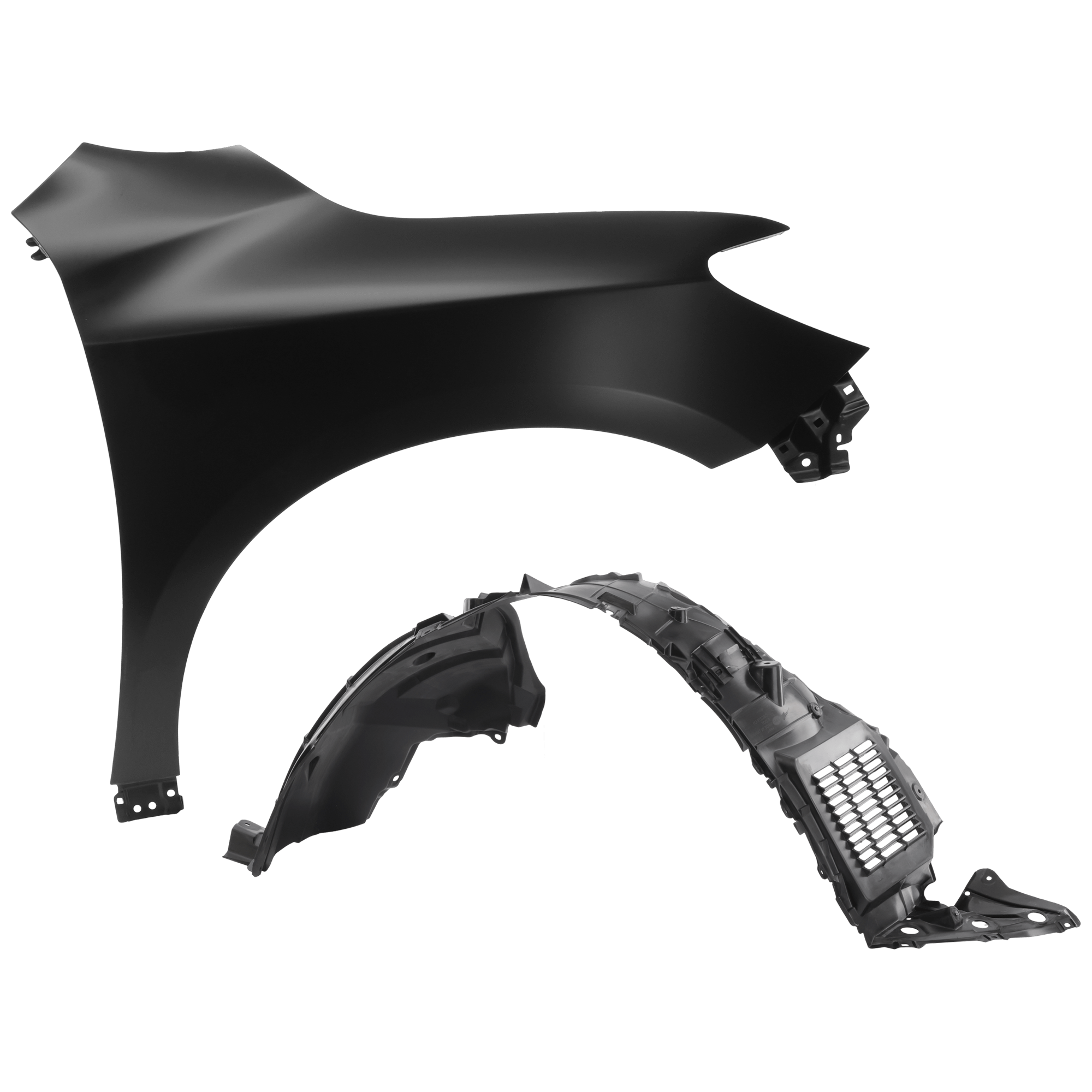 AM PATHFINDER 15-20 FRONT FENDER RH Primed Non Hybrid Steel w o Fender Flare Holes 2 pc kit with 1 Fender and 1 Fender Liner CAPA SKU KIT 050926 AE1917 Partslink NI1241208C NI1249161C OEM 631003KA0B 638409NB0A