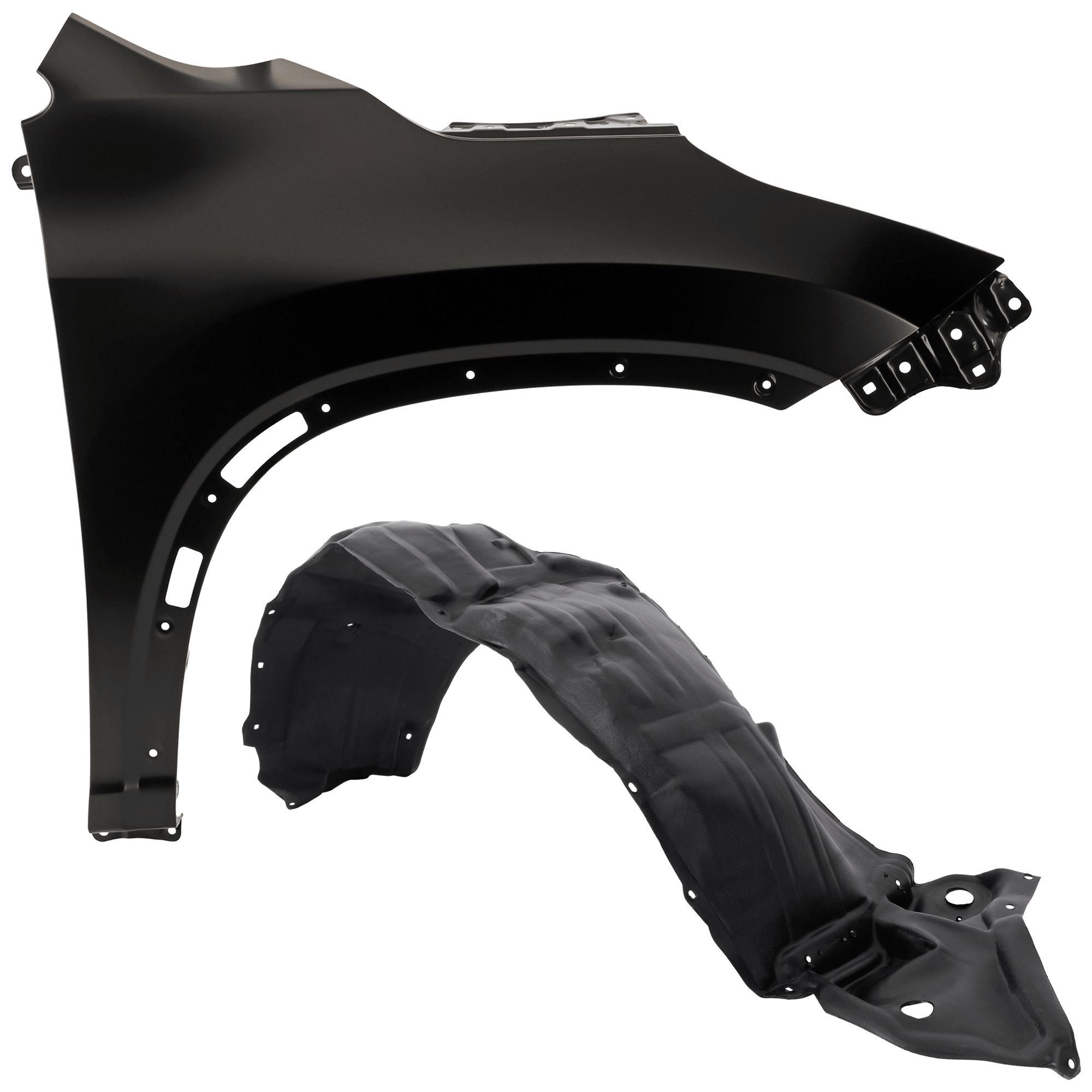 AM HIGHLANDER 14-19 FRONT FENDER RH Primed 2 pc kit with 1 Fender and 1 Fender Liner CAPA SKU KIT 050926 AE1925 Partslink TO1241251C TO1249194C OEM 538010E110-538050E110