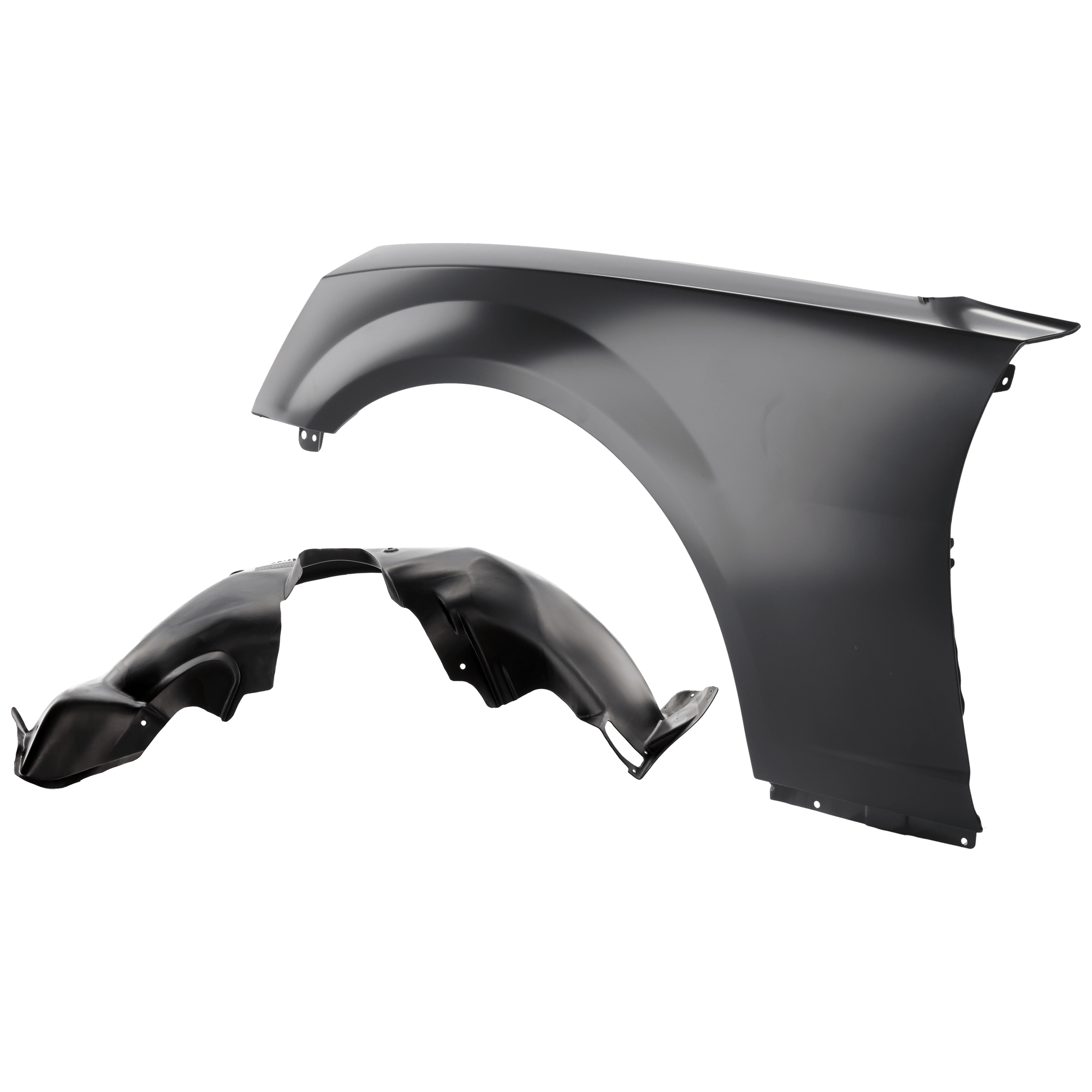 AM CAMARO 14-15 FRONT FENDER LH Primed w o Molding Holes 2 pc kit with 1 Fender and 1 Fender Liner CAPA SKU KIT 050926 AE1926 Partslink GM1240365C GM1248251C OEM 20943621-22829469