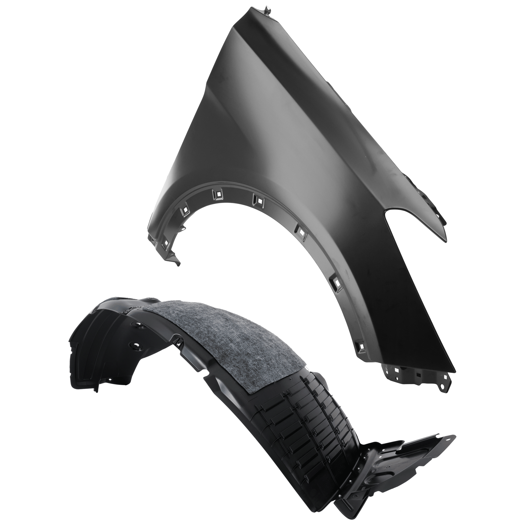 AM SANTA FE 13-16 FRONT FENDER RH Primed 2 pc kit with 1 Fender and 1 Fender Liner CAPA SKU KIT 050926 AE1933 Partslink HY1241160C HY1241159C HY1249129C OEM 66320B8000-663204Z000-86812B80