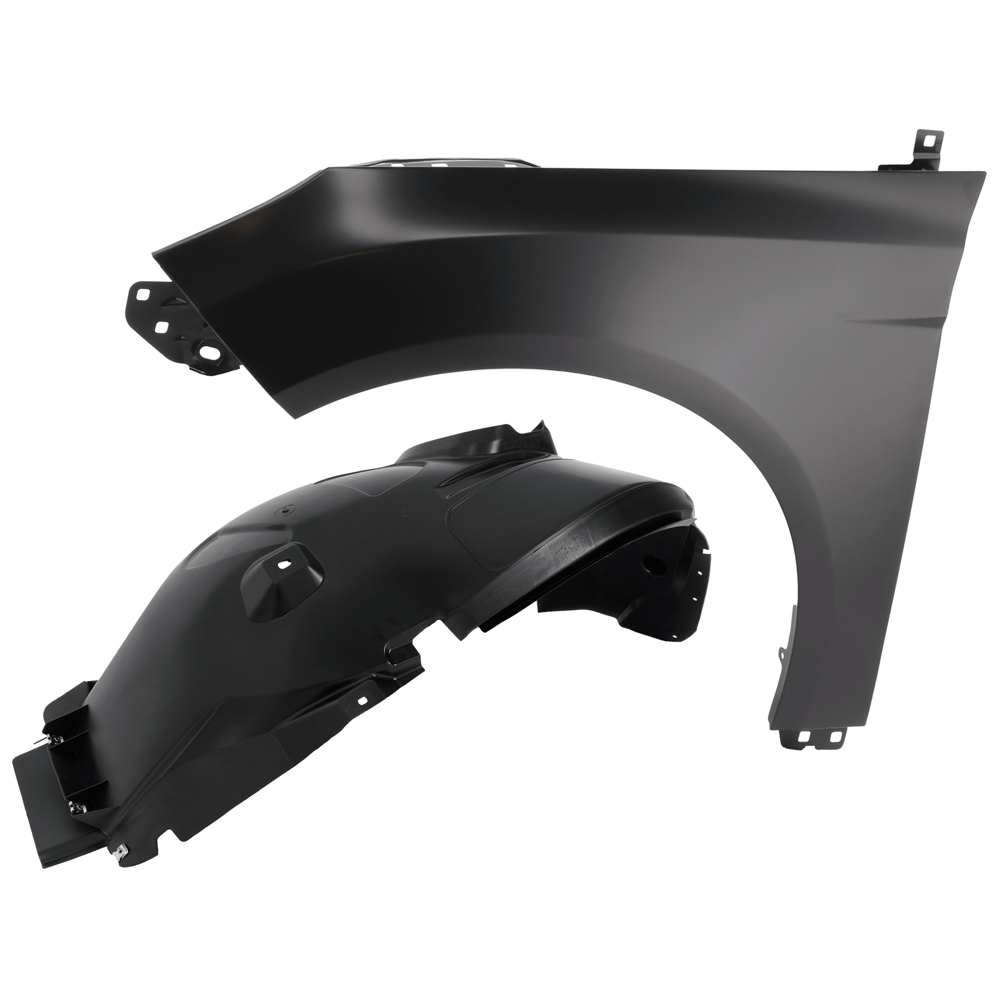 AM FOCUS 12-18 FRONT FENDER LH Primed RS Model To 3-20-17 w o Signal Light Hole Exc. Electric Model 2 pc kit with 1 Fender and 1 Fender Liner CAPA SKU KIT 050926 AE1939 Partslink FO1240287C FO1248160C OEM BM5Z16006B AM5Z16103A