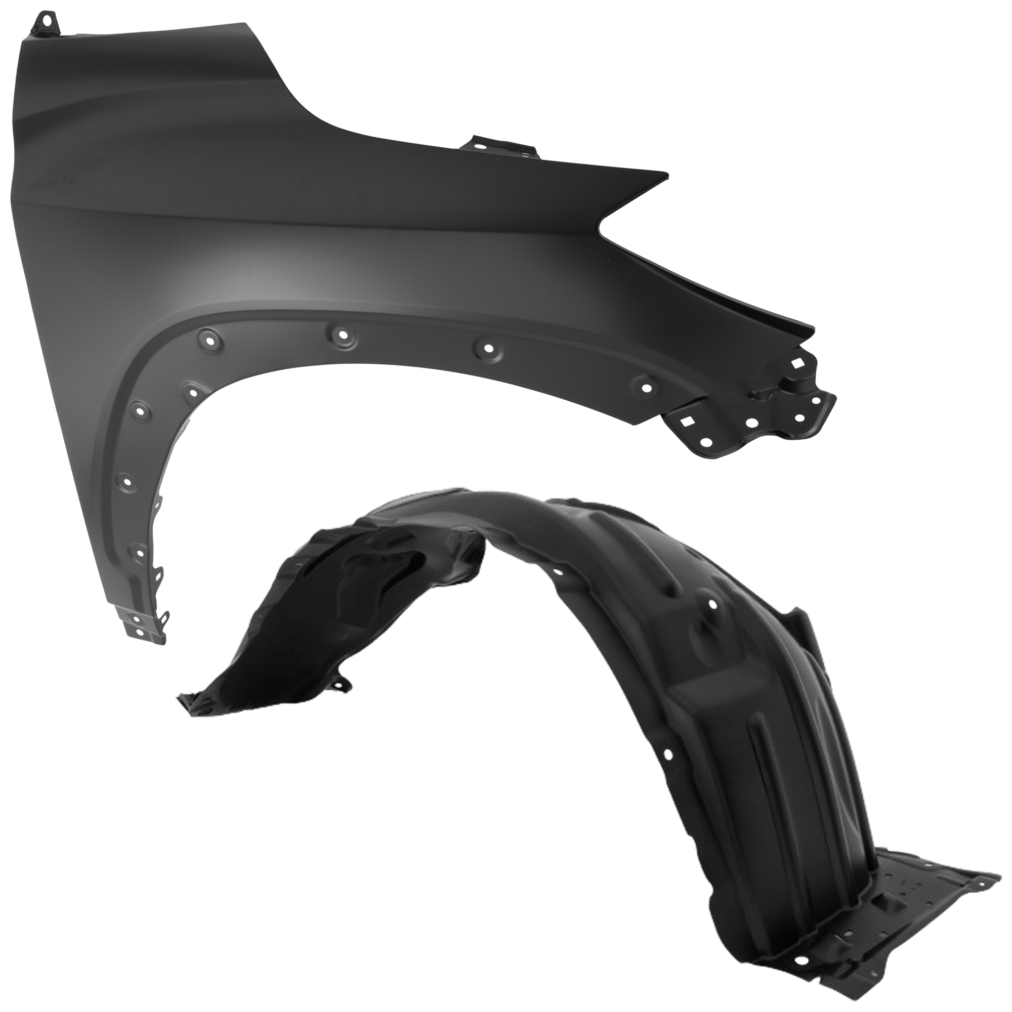 AM COROLLA CROSS 22-24 FRONT FENDER RH Steel Hybrid Model 22-24-2 pc kit with 1 Fender and 1 Fender Liner CAPA SKU KIT 050926 AE1943 Partslink TO1241282C TO1249252C OEM 538010A010-53801K1010-53801164