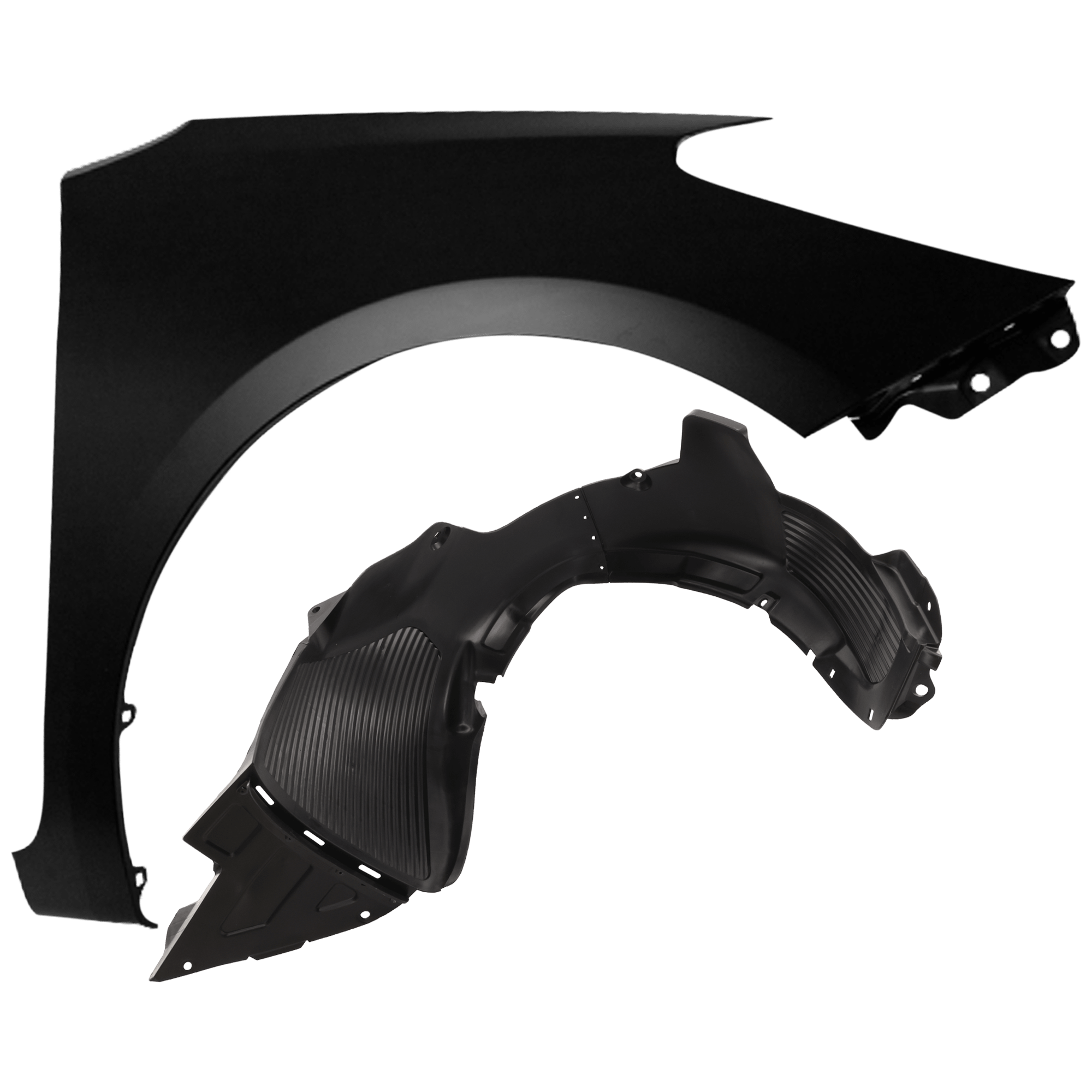 AM FORTE 14-16 FORTE5-14-16 FRONT FENDER RH Primed Forte Koup w o Rocker Mouldings Steel 2 pc kit with 1 Fender and 1 Fender Liner CAPA SKU KIT 050926 AE1961 Partslink KI1241138C KI1249122C OEM 66321A7000-86812A7000