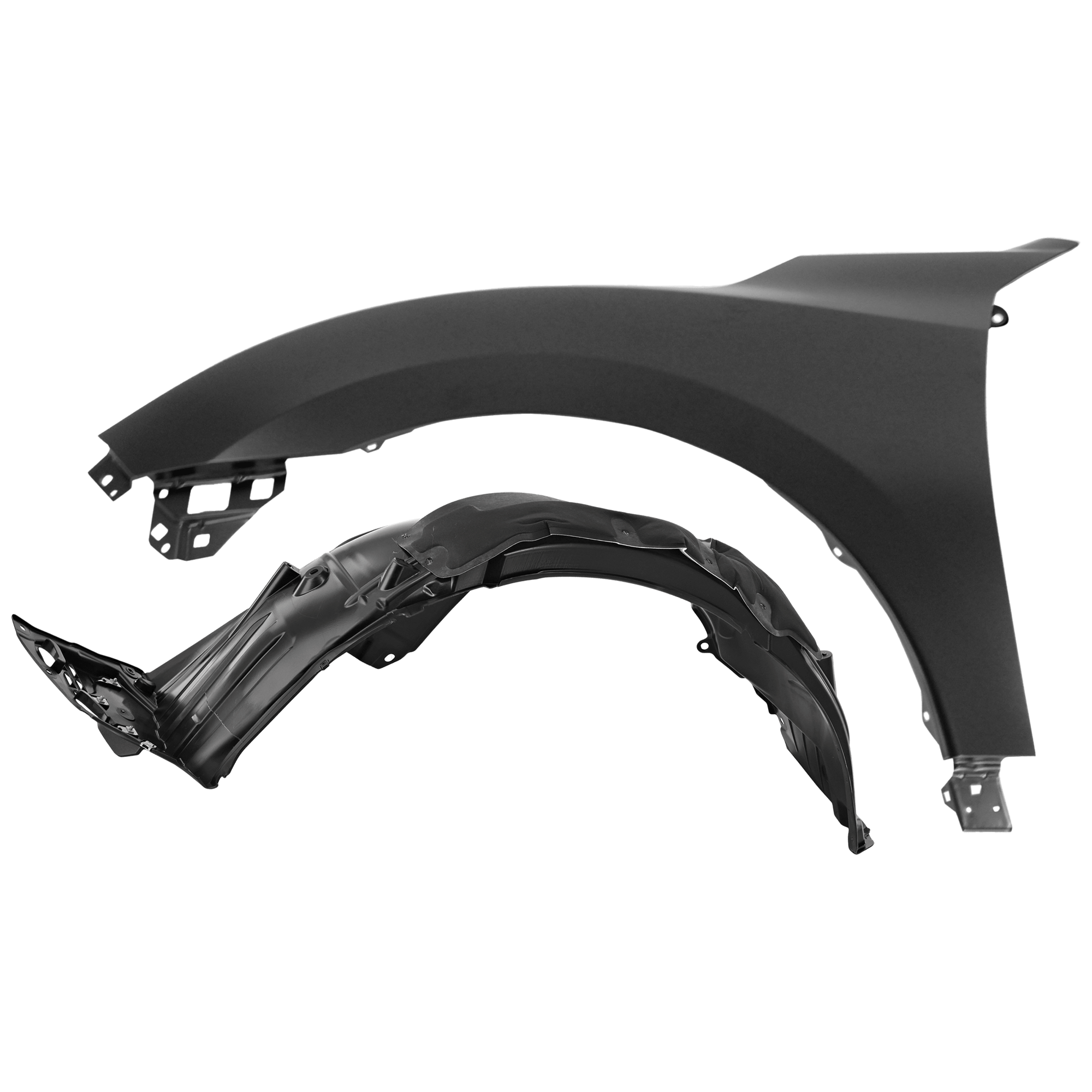 AM CIVIC 20-21 FRONT FENDER LH Primed Exc. Type R Hatchback 2 pc kit with 1 Fender and 1 Fender Liner CAPA SKU KIT 050926 AE1973 Partslink HO1240195C HO1248196C OEM 60261TGGA00ZZ 74151TGGA20