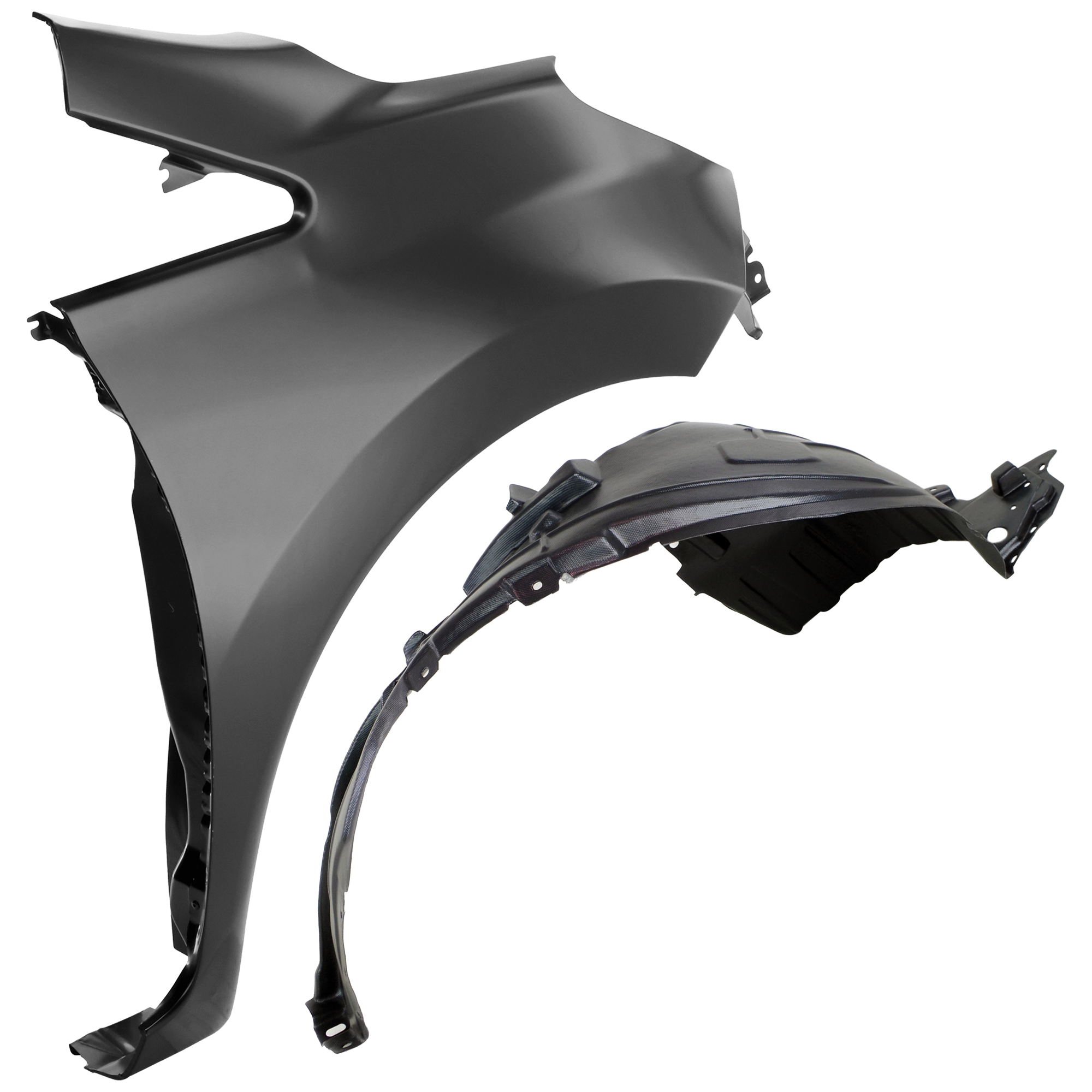 AM VERSA NOTE 14-19 FRONT FENDER RH Primed 2 pc kit with 1 Fender and 1 Fender Liner CAPA SKU KIT 050926 AE1985 Partslink NI1241211C NI1249141C OEM FCA009MBMB 638423WC0A