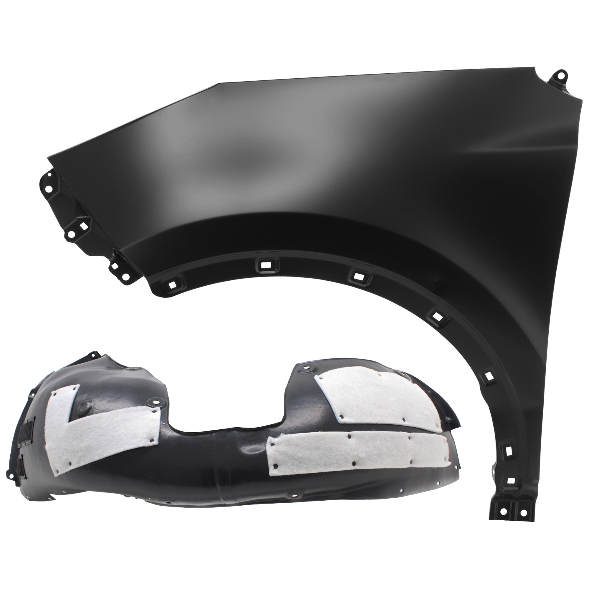 AM SPORTAGE 17-19 FRONT FENDER LH Primed Steel 2 pc kit with 1 Fender and 1 Fender Liner CAPA SKU KIT 050926 AE1992 Partslink KI1240150C KI1248154C OEM 66311D9000-86811D9000