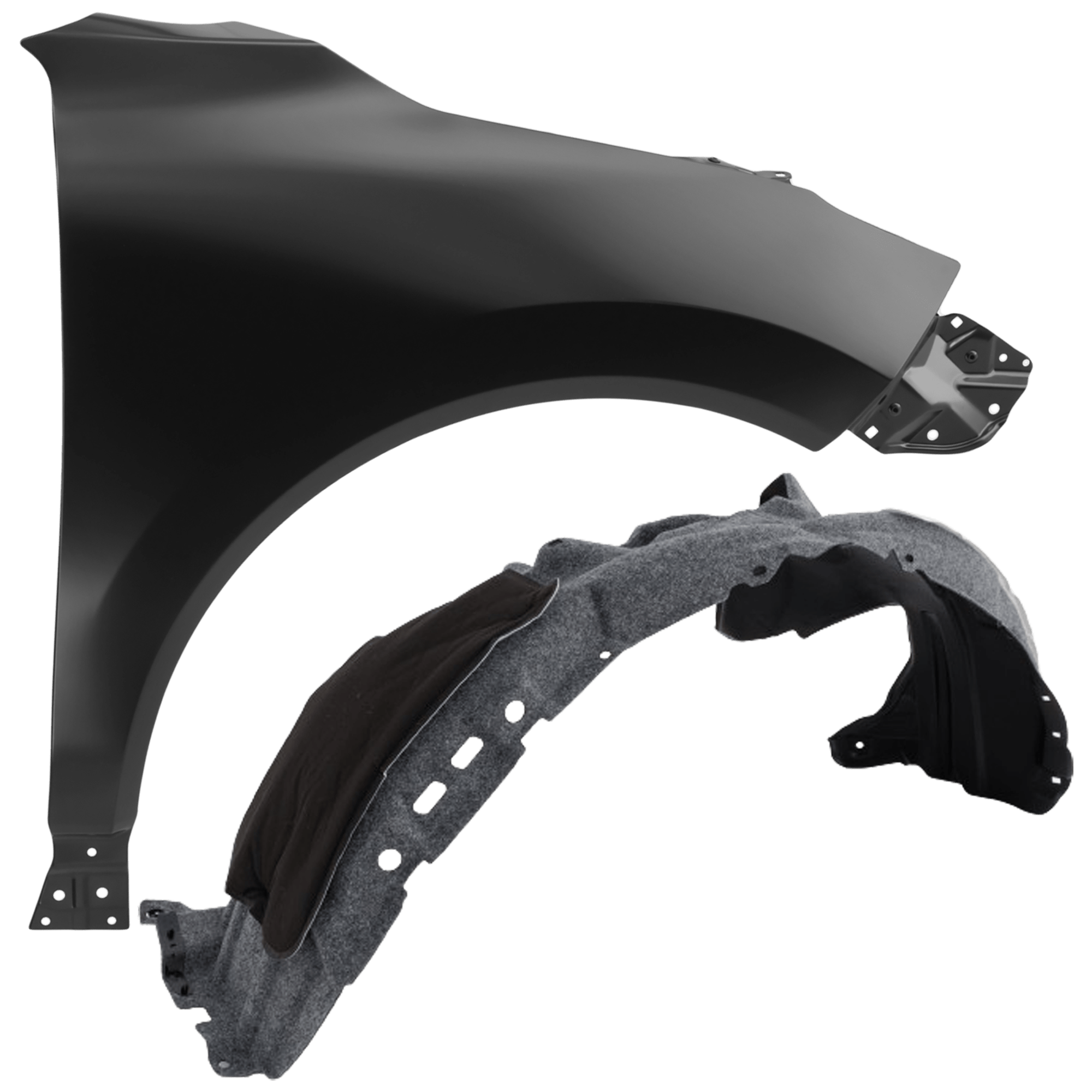 AM VENZA 21-24 FRONT FENDER RH Primed Aluminum 2 pc kit with 1 Fender and 1 Fender Liner CAPA SKU KIT 050926 AE1994 Partslink TO1241281C TO1248250C OEM 5380148140-5387548190