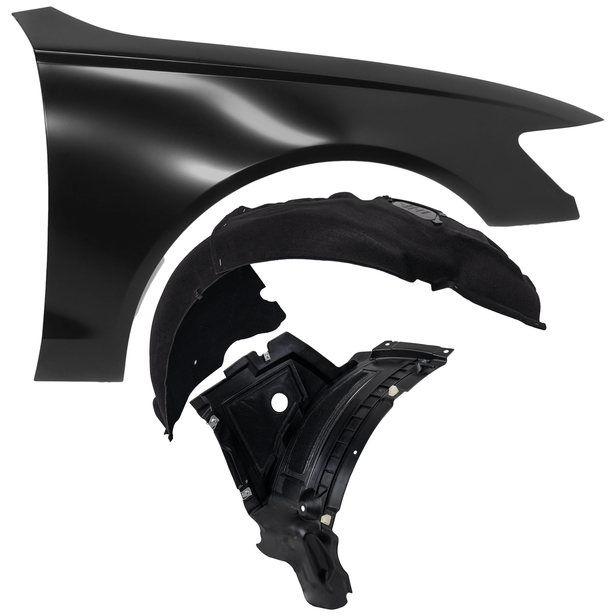 AM A6-12-15 A6 QUATTRO 12-15 FRONT FENDER RH Primed Aluminum 3 pc kit with 1 Fender and 2 Fender Liners CAPA SKU KIT 050926 AE1998 Partslink AU1241125C AU1243100C AU1249132C OEM 4G0821102-4G0853888C 4G0821134