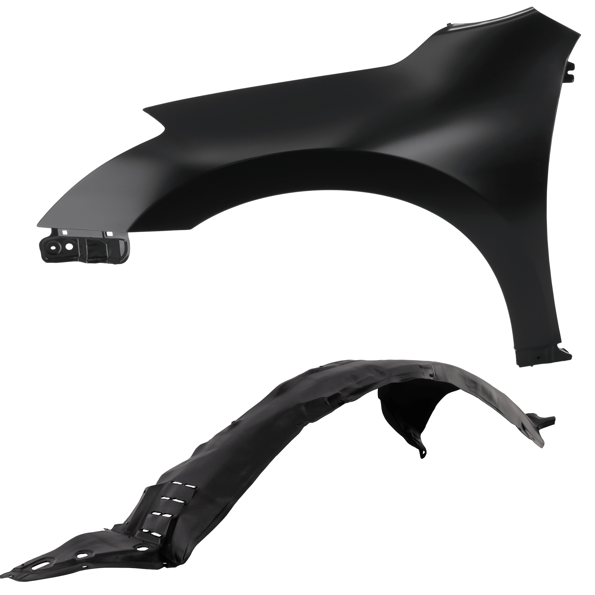 AM ALTIMA 07-12 FRONT FENDER LH 2 pc Kit Primed Steel Sedan with Fender Liner SKU KIT 050926 AE199 Partslink NI1240186 NI1250135 OEM 63101ZN55A 63841ZX00A