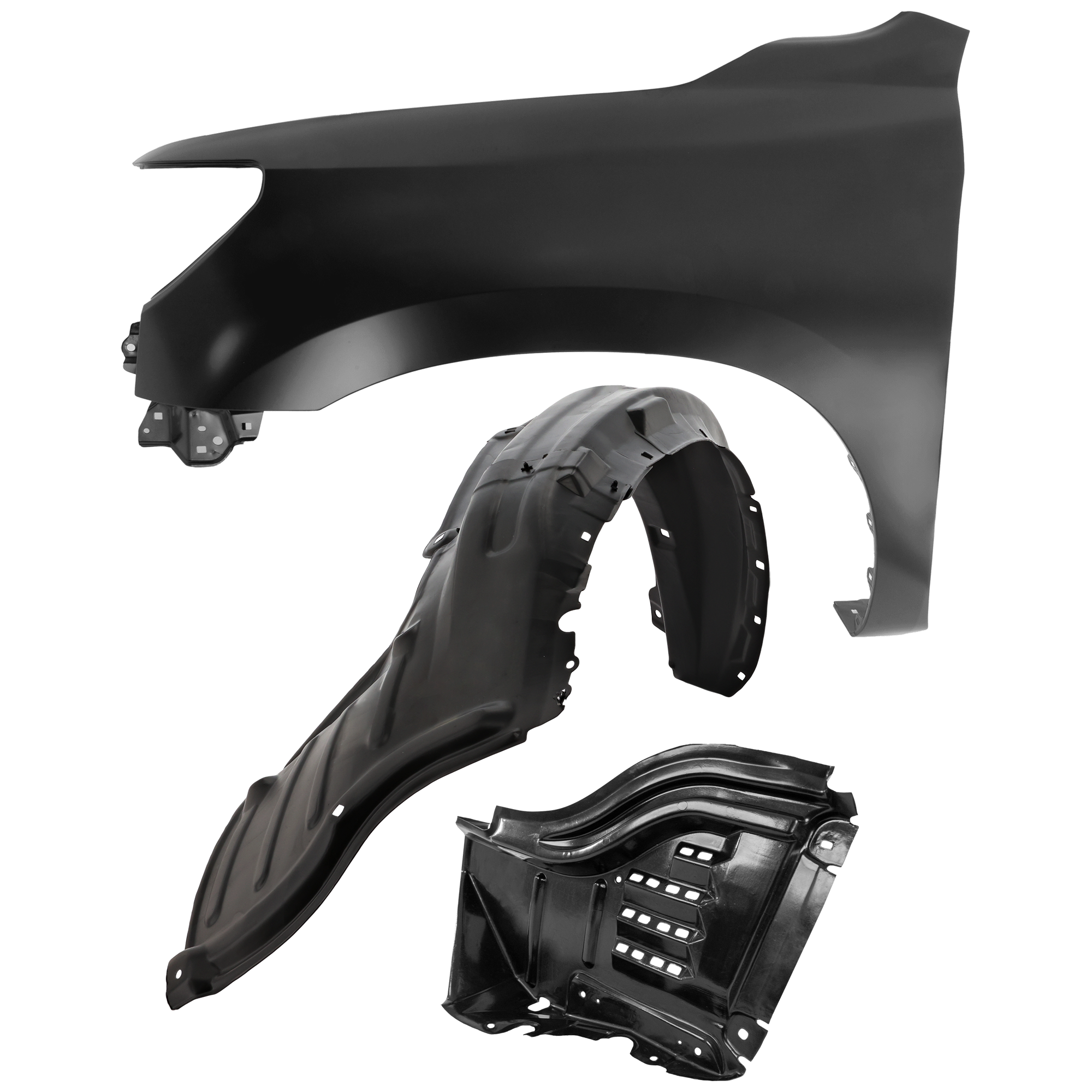 AM TUNDRA 07-13 FRONT FENDER LH Primed Steel 3 pc kit with 1 Fender and 2 Fender Liners CAPA SKU KIT 050926 AE2015 Partslink TO1240217C TO1248147C TO1248145C OEM 538020C170-538060C020-538080C0