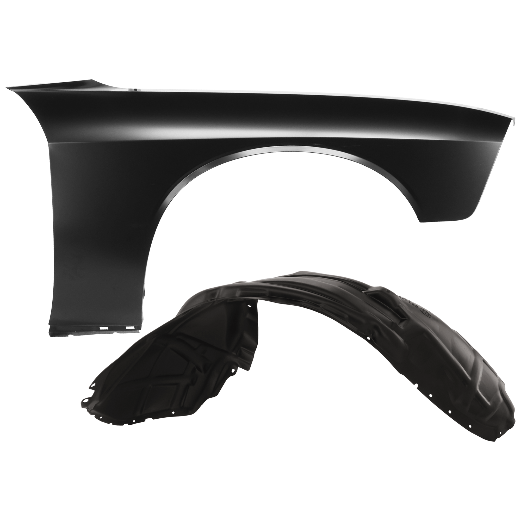 AM CHALLENGER 15-23 FRONT FENDER RH Primed Steel w o Wide Body Option 2 pc kit with 1 Fender and 1 Fender Liner CAPA SKU KIT 050926 AE2025 Partslink CH1241285C CH1249172C OEM 68275470AA 68175060AH