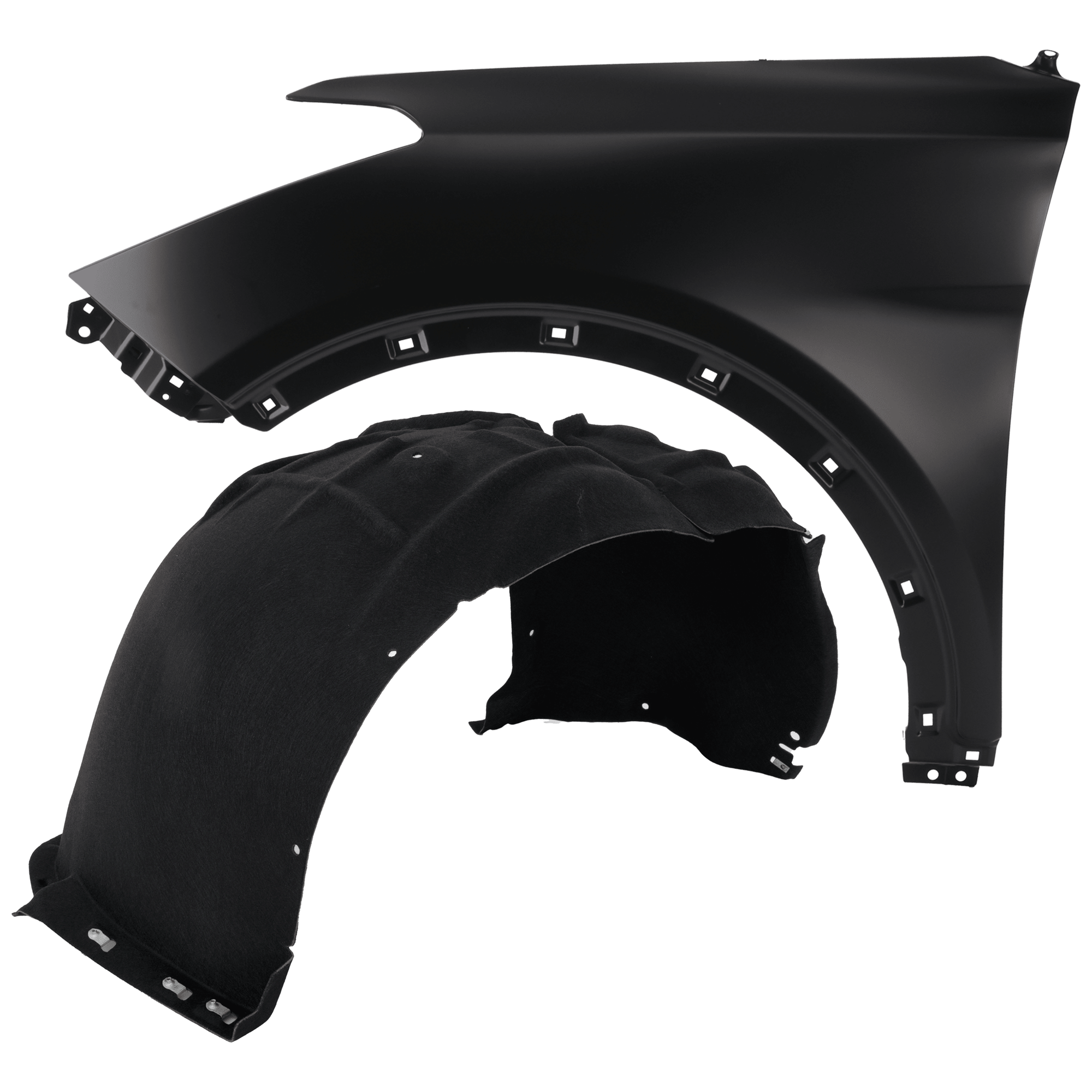 AM SANTA FE 17-17 SANTA FE XL 19-19 FRONT FENDER LH Primed 2 pc kit with 1 Fender and 1 Fender Liner CAPA SKU KIT 050926 AE2033 Partslink HY1240160C HY1240159C HY1248165C OEM 66310B8000-663104Z000-86811B85