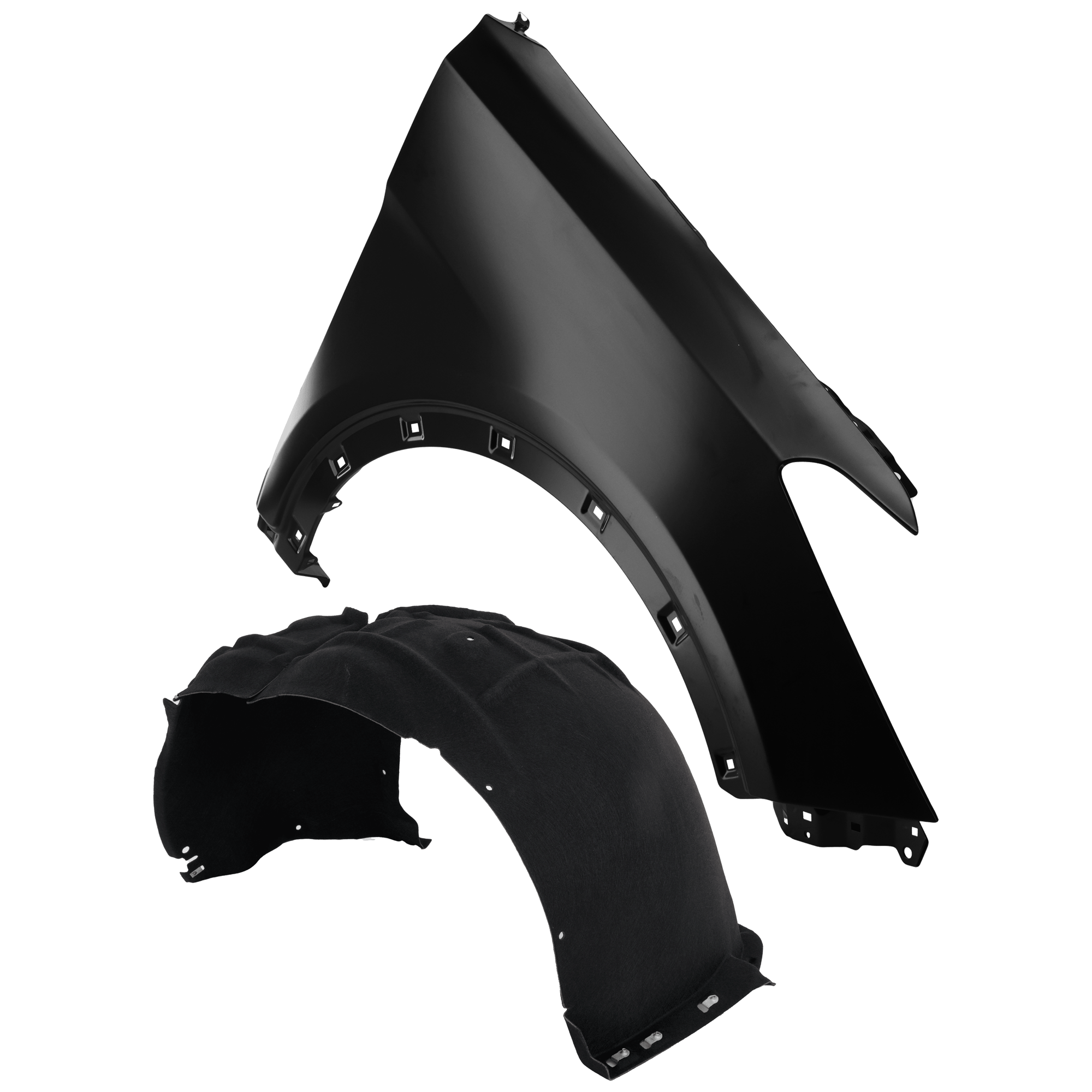 AM SANTA FE 17-17 SANTA FE XL 19-19 FRONT FENDER RH Primed 2 pc kit with 1 Fender and 1 Fender Liner CAPA SKU KIT 050926 AE2035 Partslink HY1241160C HY1241159C HY1249165C OEM 66320B8000-663204Z000-86812B85