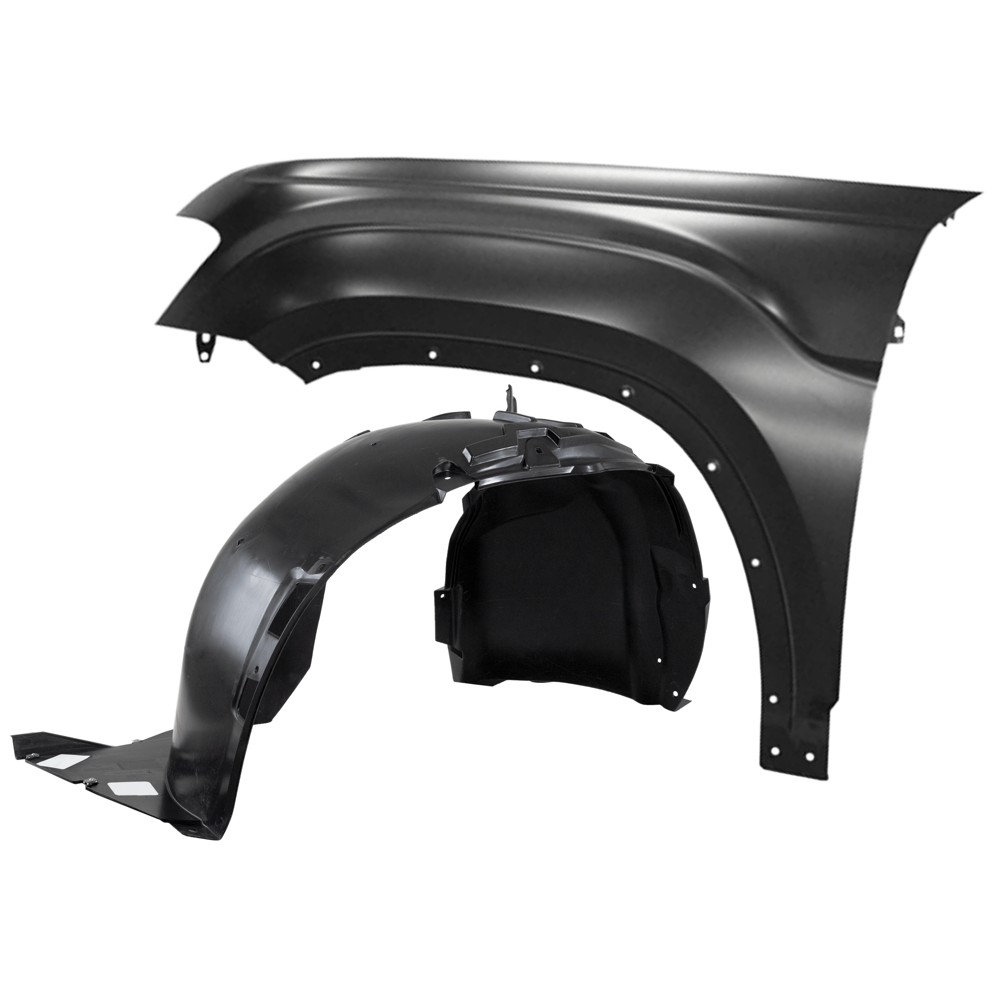AM ATLAS 18-20 FRONT FENDER LH Primed Steel 2 pc kit with 1 Fender and 1 Fender Liner CAPA SKU KIT 050926 AE2044 Partslink VW1240151C VW1248151C OEM 3CN805911D 3CN821021