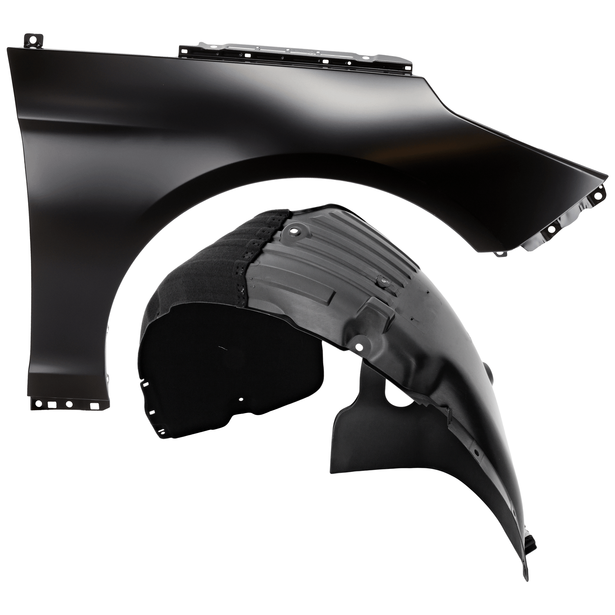 AM SONATA 15-17 FRONT FENDER RH Primed Exc. Hybrid Model Steel 2 pc kit with 1 Fender and 1 Fender Liner CAPA SKU KIT 050926 AE2050 Partslink HY1241161C HY1249154C OEM 66321C1000-86812C2000