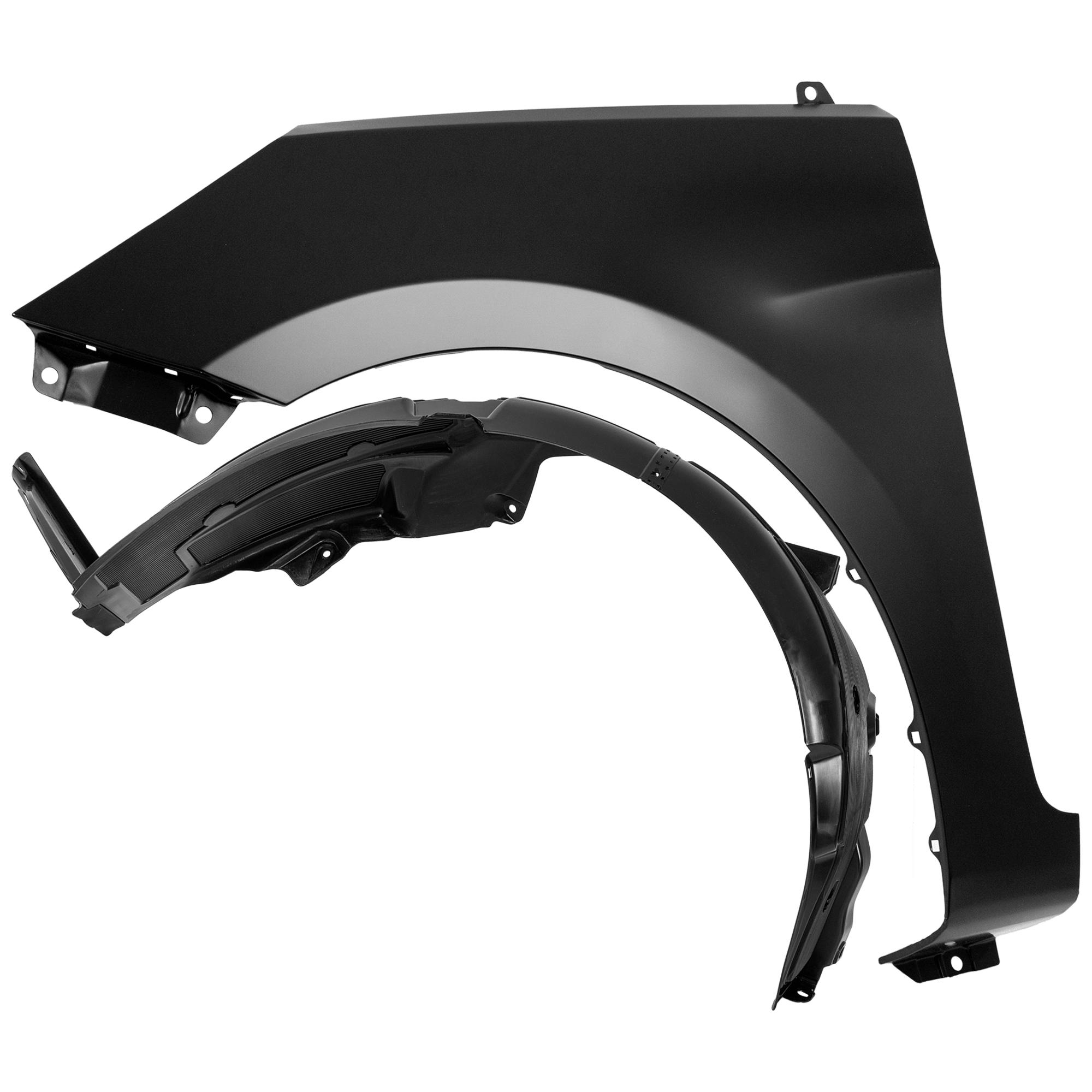 AM ACCENT 13-17 FRONT FENDER LH Primed Hatchback Sedan w o Side Lamp Hole 2 pc kit with 1 Fender and 1 Fender Liner CAPA SKU KIT 050926 AE2051 Partslink HY1240154C HY1248136C OEM 663111R350-868111R010