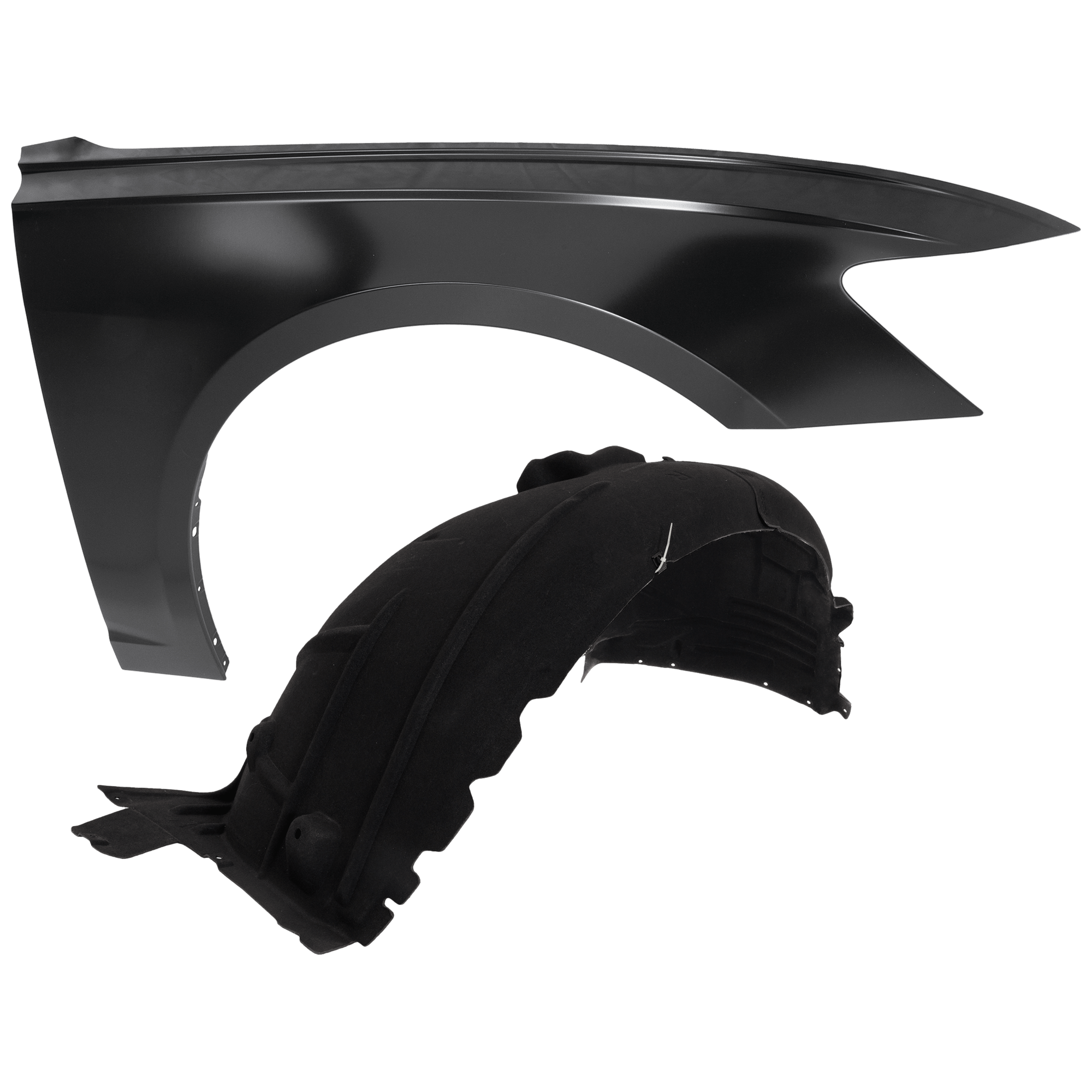 AM A6 QUATTRO 19-23 FRONT FENDER RH Primed Aluminum 2 pc kit with 1 Fender and 1 Fender Liner CAPA SKU KIT 050926 AE2056 Partslink AU1241143C AU1249150C OEM 4K0821106B 4K0821172Q