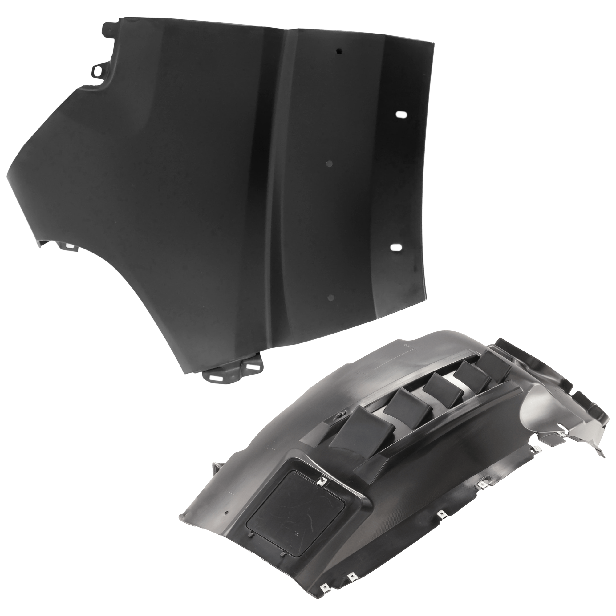 AM PROMASTER 1500-14-22 PROMASTER 2500-14-22 FRONT FENDER LH Primed Steel w Molding Hole 2 pc kit with 1 Fender and 1 Fender Liner CAPA SKU KIT 050926 AE2082 Partslink CH1240286C CH1248186C OEM 68213478AB 68193703AC
