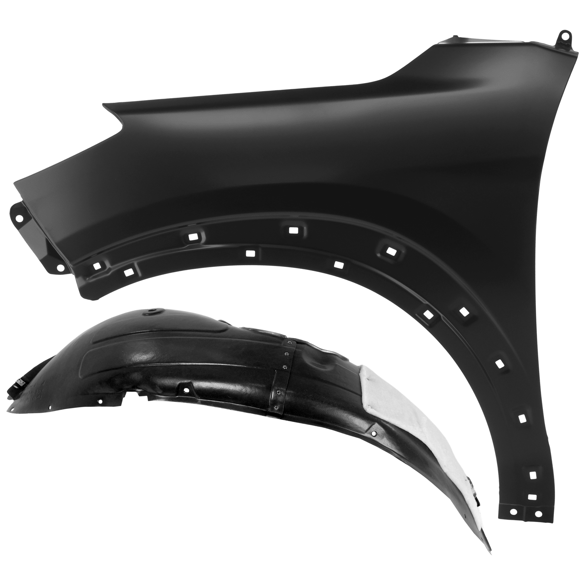 AM TUCSON 16-18 FRONT FENDER LH Primed Steel 2 pc kit with 1 Fender and 1 Fender Liner CAPA SKU KIT 050926 AE2083 Partslink HY1240165C HY1248156C OEM 66311D3000-86811D3000