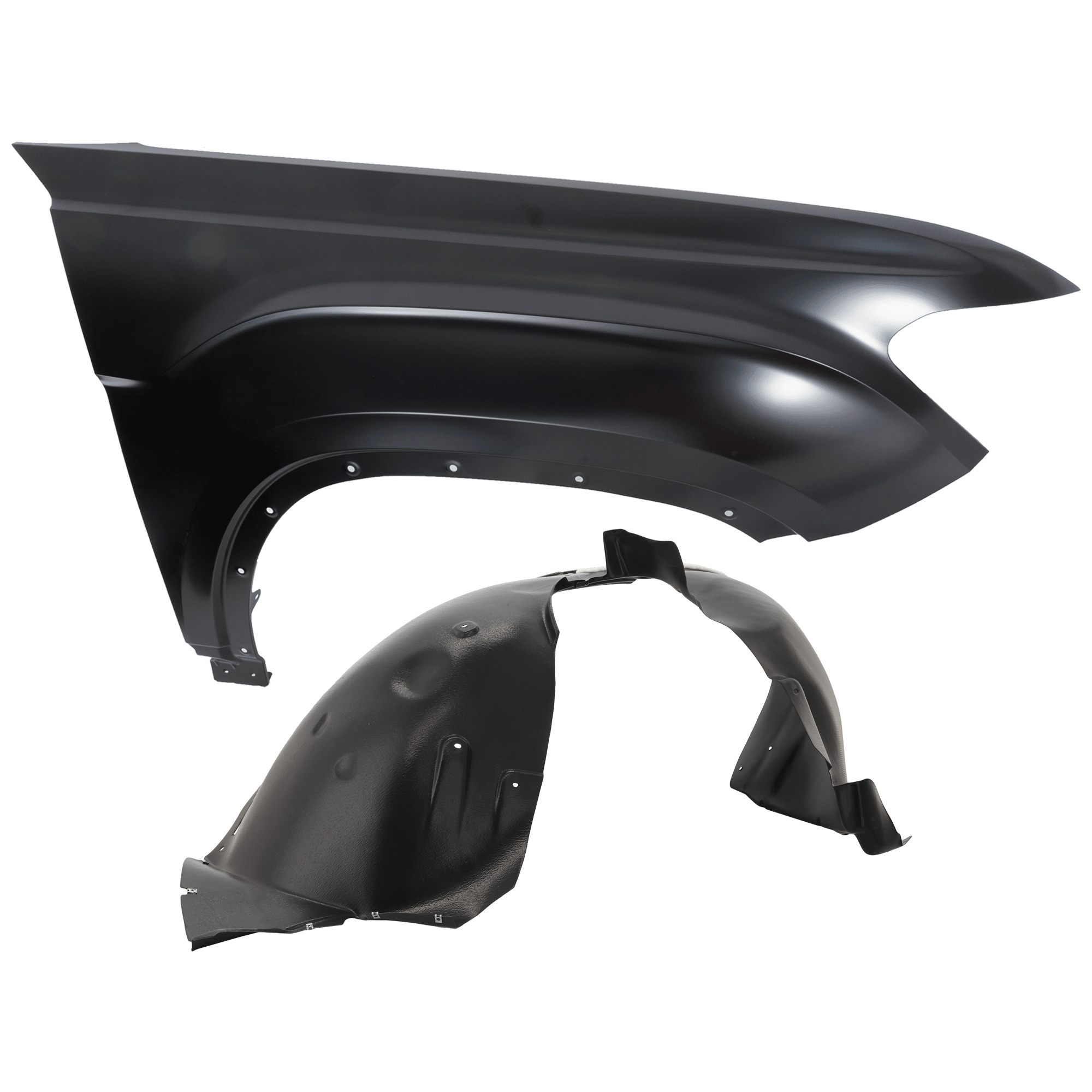 AM ATLAS 21-23 FRONT FENDER RH Steel 2 pc kit with 1 Fender and 1 Fender Liner CAPA SKU KIT 050926 AE2086 Partslink VW1241155C VW1249142C OEM 3CM821022-3CN805912C 3CN805912