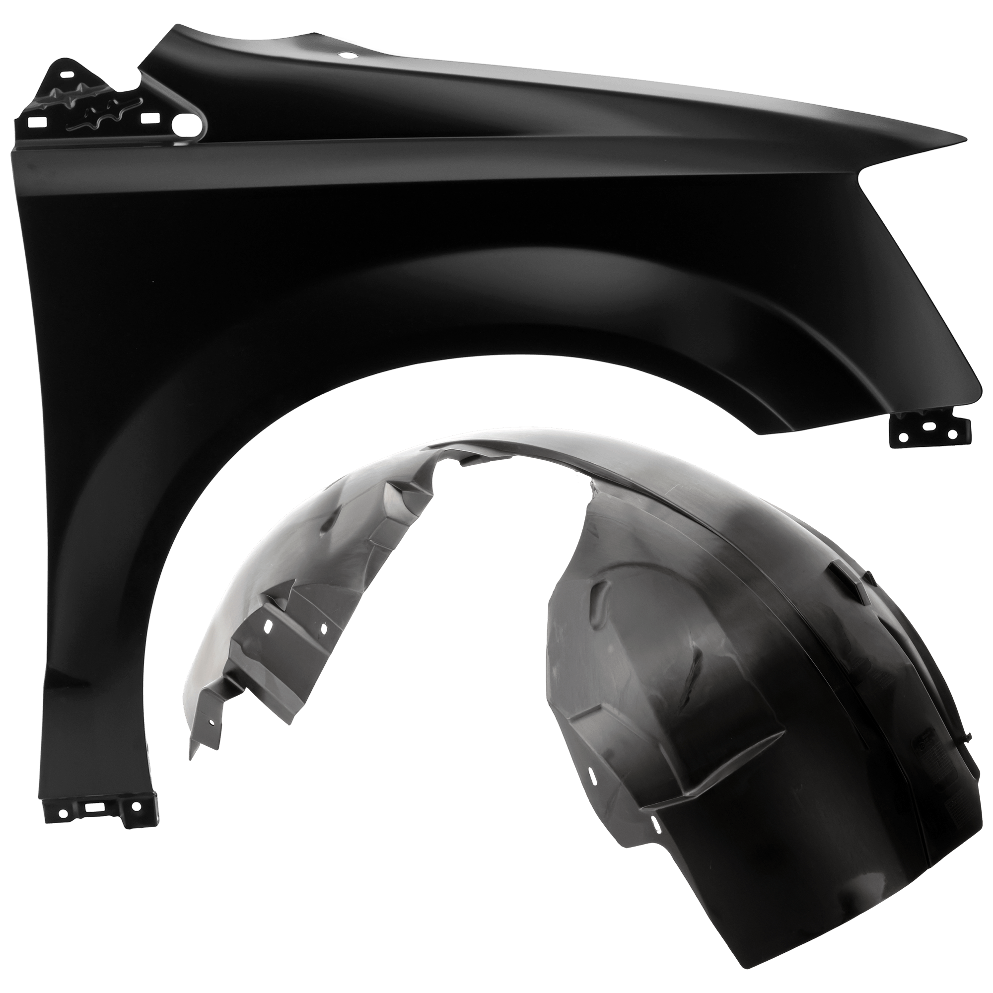 AM GRAND CARAVAN 08-19 TOWN COUNTRY 08-16 FRONT FENDER RH Primed Steel w o Side Repeater Light Hole 2 pc kit with 1 Fender and 1 Fender Liner CAPA SKU KIT 050926 AE2089 Partslink CH1241262C CH1249147C OEM 5113094AD 68029128AB
