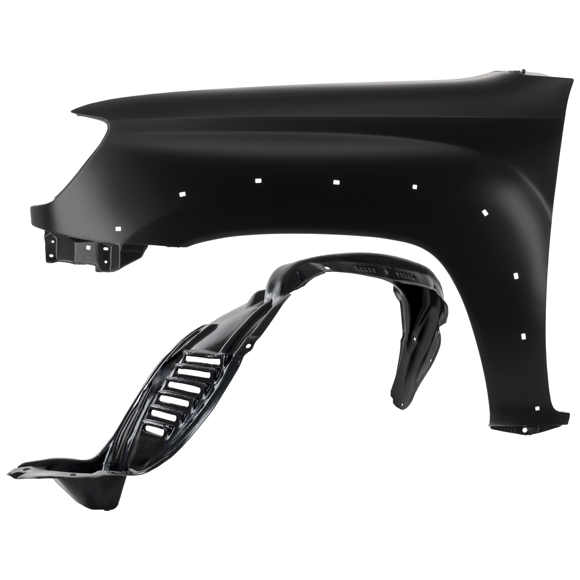 AM TACOMA 05-11 FRONT FENDER LH Primed 4WD 2WD PreRunner Model 2 pc kit with 1 Fender and 1 Fender Liner CAPA SKU KIT 050926 AE2096 Partslink TO1240208C TO1248135C OEM 5381204100-5387604160