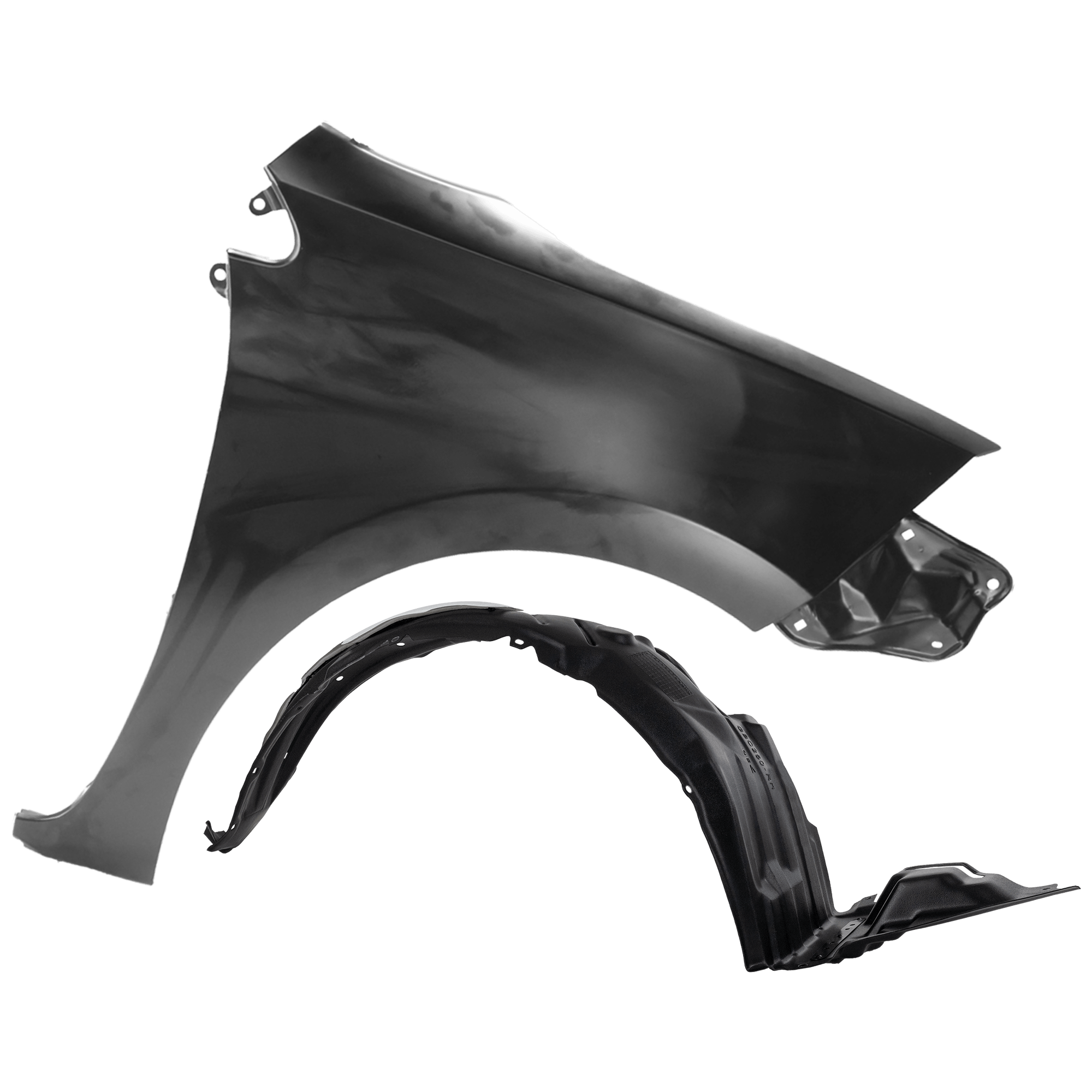 AM COROLLA 17-19 FRONT FENDER RH Primed Sedan Steel 2 pc kit with 1 Fender and 1 Fender Liner CAPA SKU KIT 050926 AE2099 Partslink TO1241248C TO1249210C OEM 5380102180-5387502610
