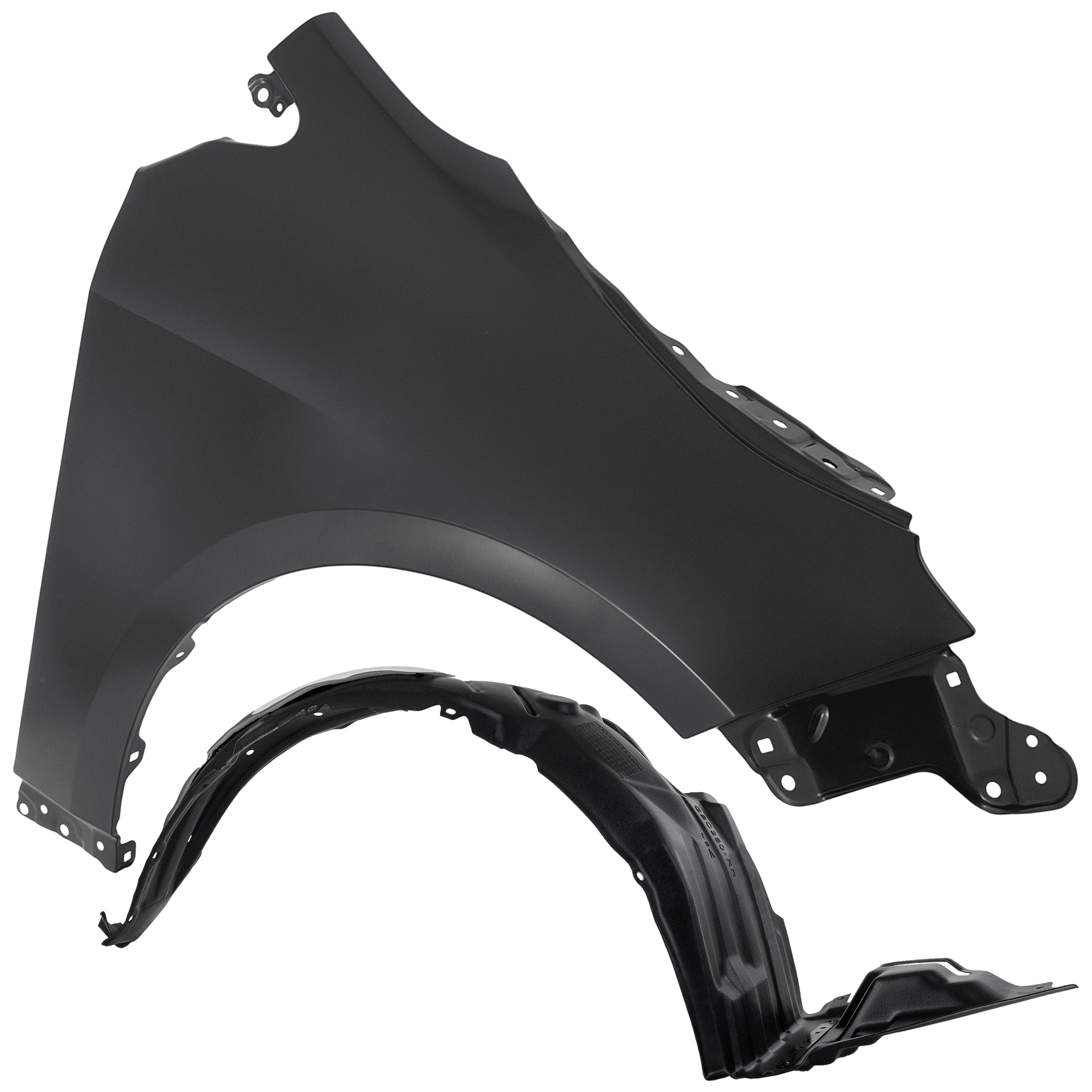 AM COROLLA 19-19 FRONT FENDER RH Primed Hatchback 2 pc kit with 1 Fender and 1 Fender Liner CAPA SKU KIT 050926 AE2100 Partslink TO1241271C TO1249210C OEM 5380102170-5387502610