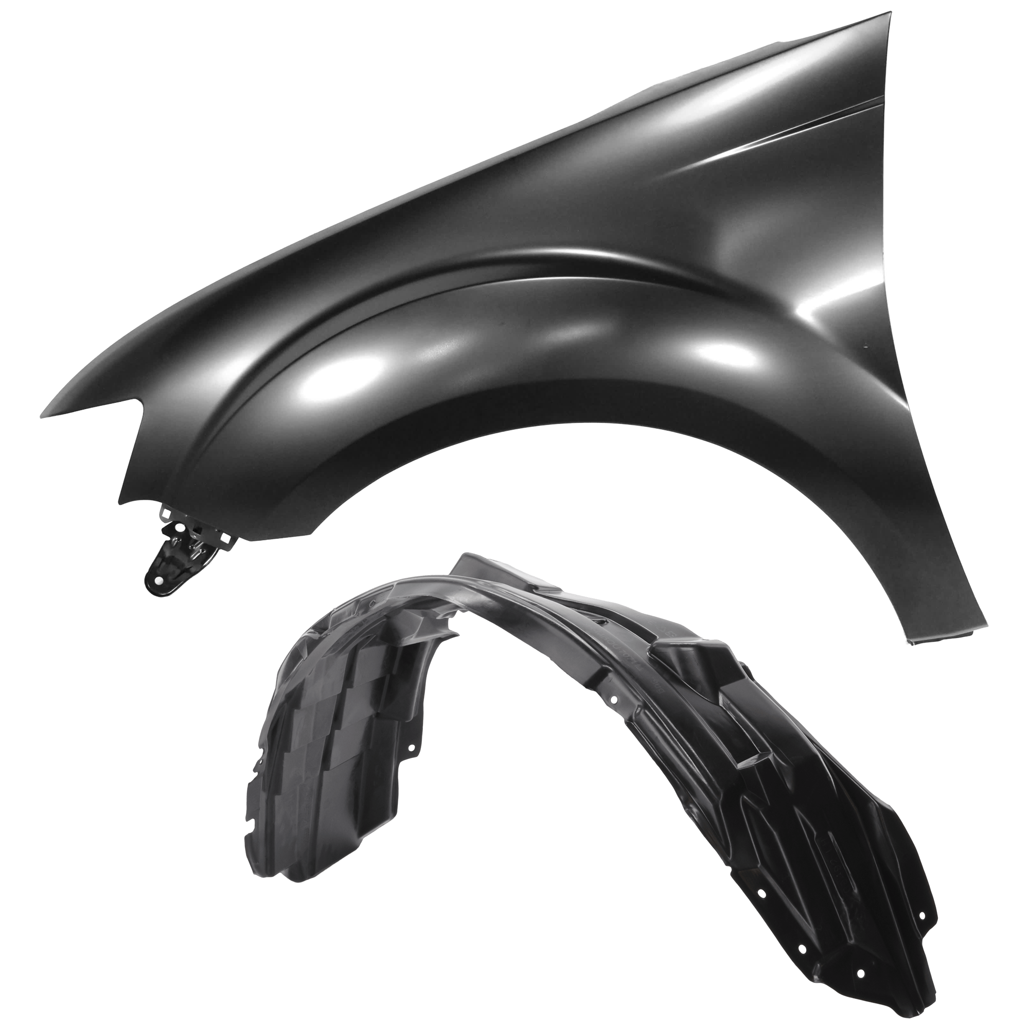 AM OUTLANDER 10-13 FRONT FENDER LH Primed with Fender Liner SKU KIT 050926 AE220 Partslink MI1240174 MI1248122 OEM 5220F113-5370A953