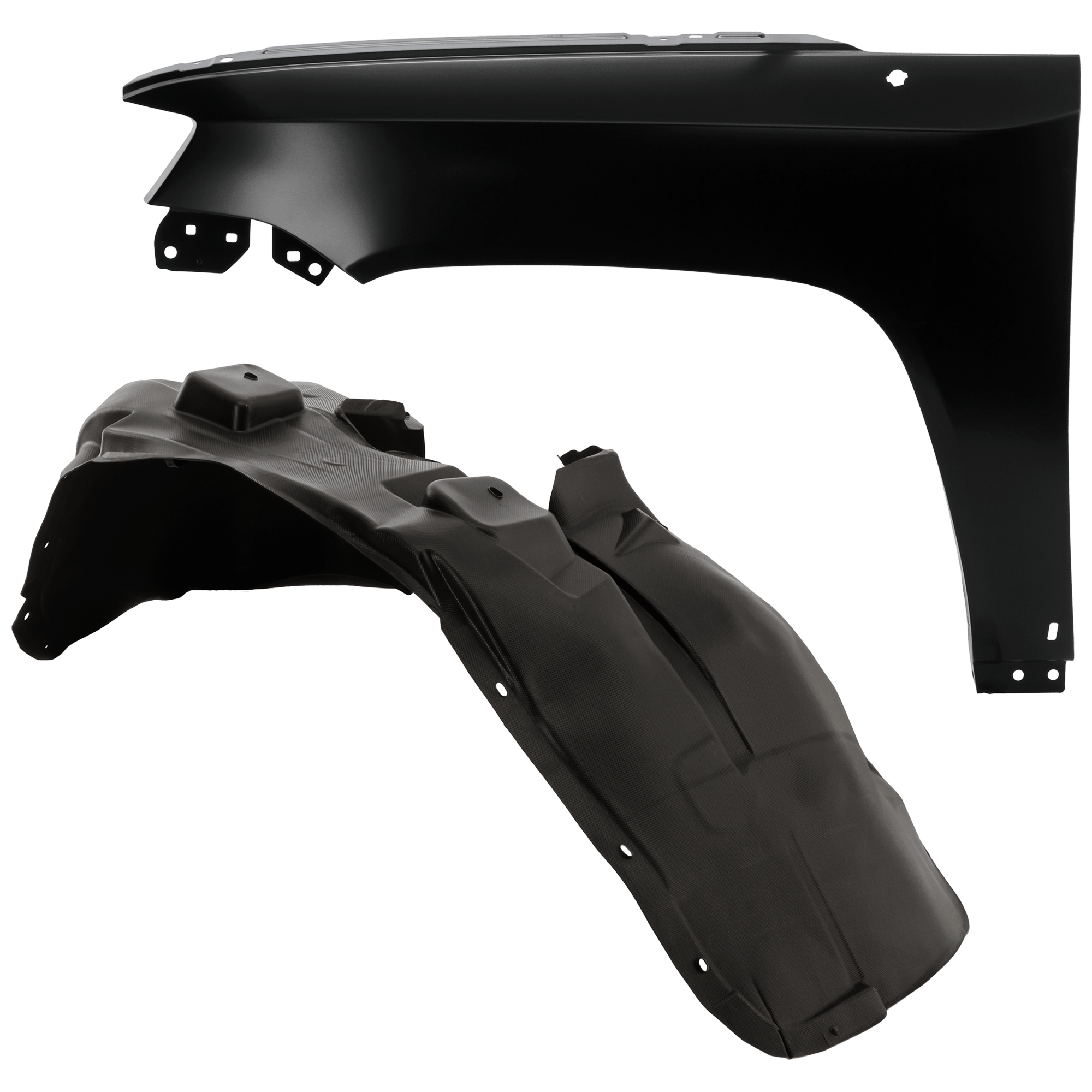 AM COMPASS 17-17 FRONT FENDER LH Primed with Fender Liner SKU KIT 050926 AE223 Partslink CH1240276 CH1248189 OEM 68085303AB 68448353AA 68505035