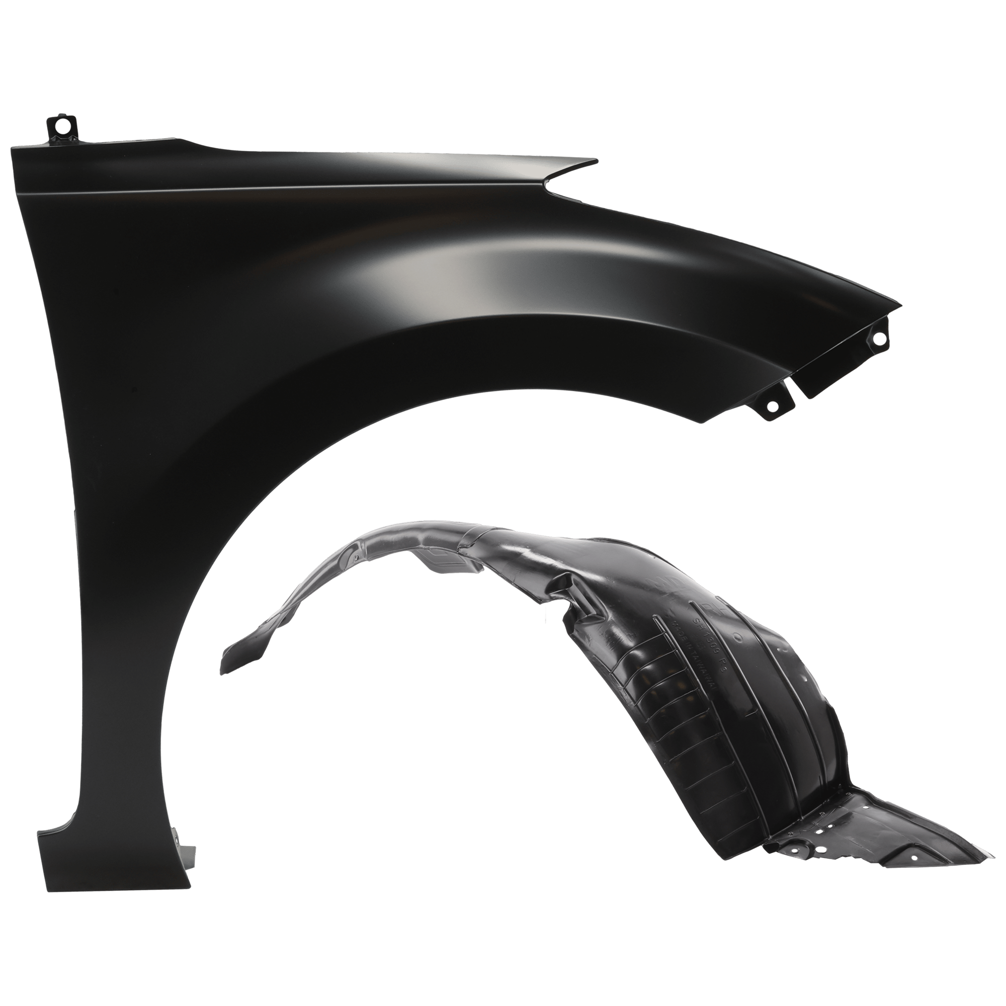 AM ELANTRA 14-16 FRONT FENDER RH Primed with Fender Liner SKU KIT 050926 AE228 Partslink HY1241152 HY1249133 OEM 663213X000-868123X700