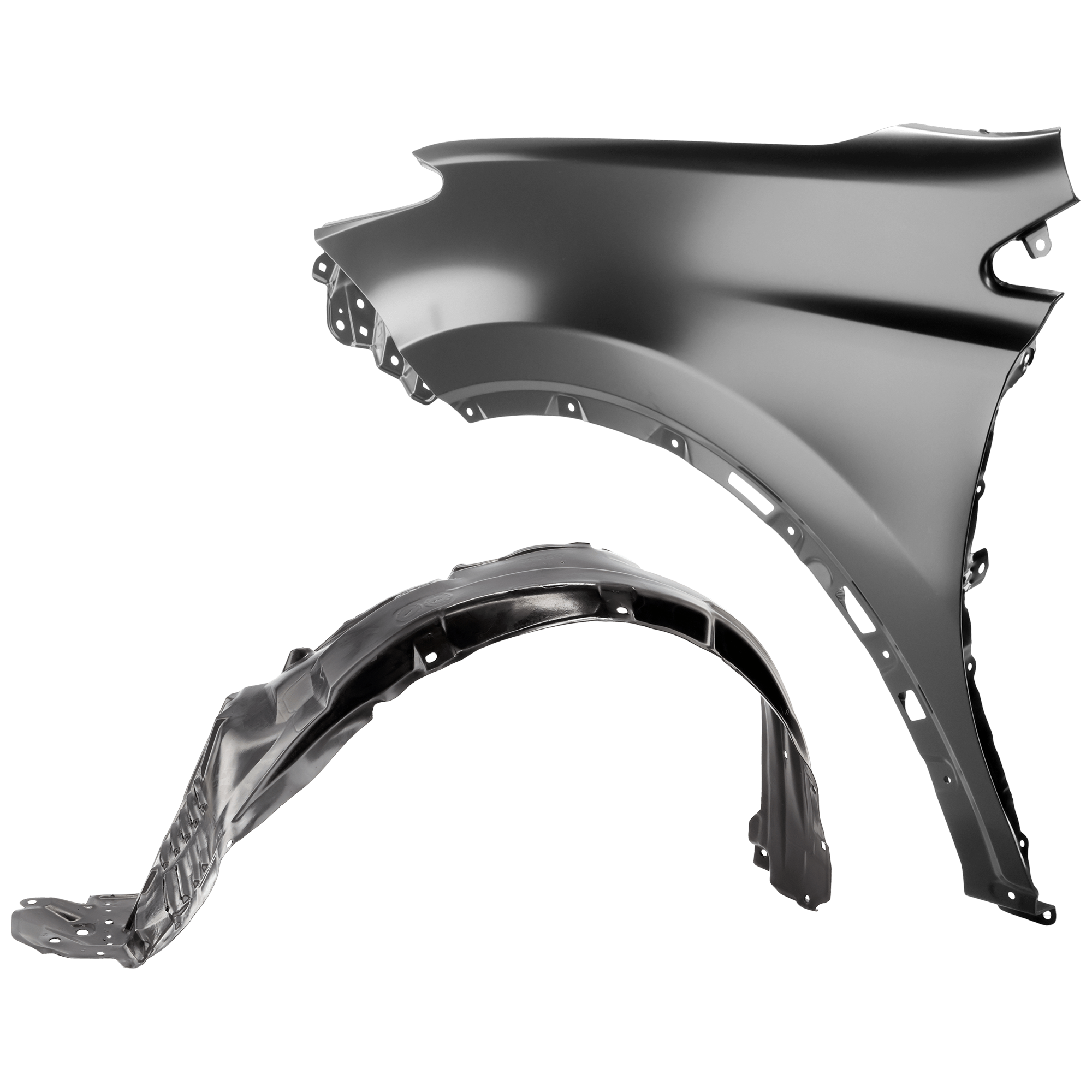 AM RAV4-13-18 FRONT FENDER LH 2 pc Kit Primed with Fender Liner SKU KIT 050926 AE240 Partslink TO1240244 TO1240245 TO1248171 OEM 538020R050-5380242200-53876420