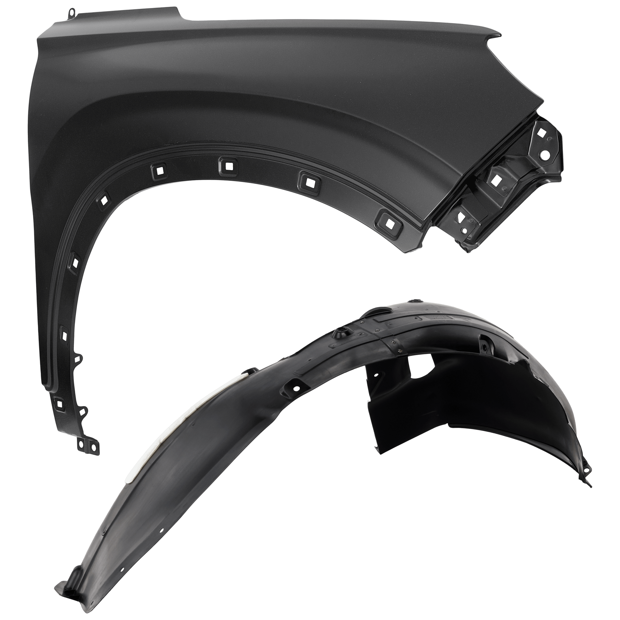 AM SANTA FE 19-20 FRONT FENDER RH Primed with Fender Liner SKU KIT 050926 AE243 Partslink HY1241173 HY1249172 OEM 66320S2000-86812S2000