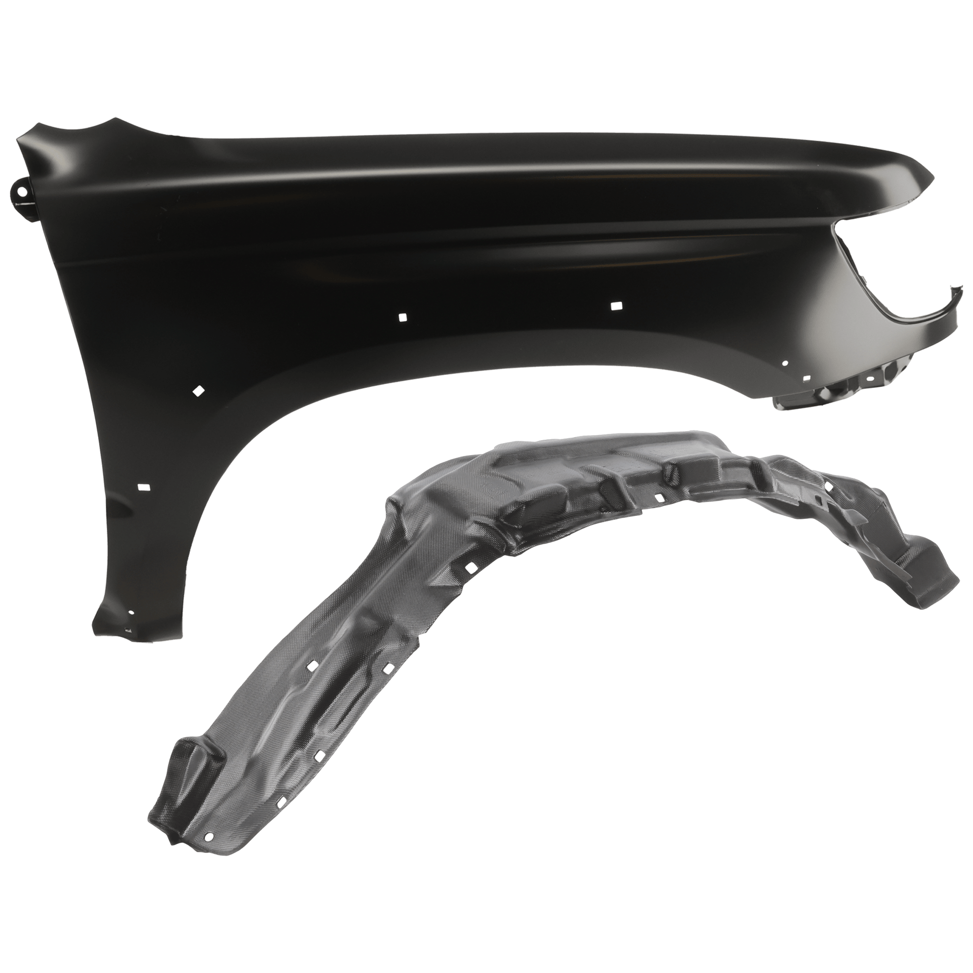 AM 4RUNNER 99-02 FRONT FENDER RH Primed with Fender Liner SKU KIT 050926 AE262 Partslink TO1241166 TO1251106 OEM 5380135550-5387535050