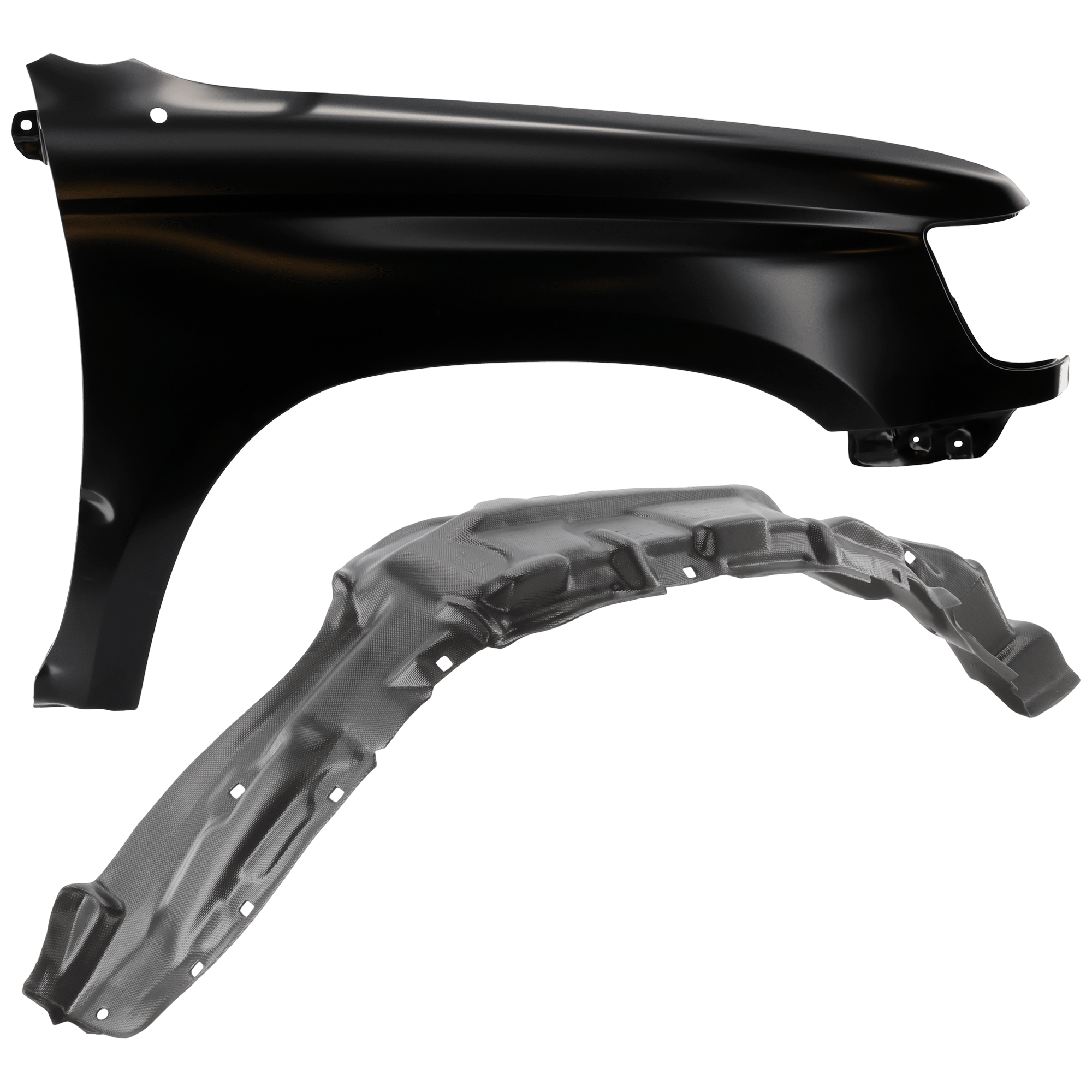 AM 4RUNNER 99-02 FRONT FENDER RH Primed with Fender Liner SKU KIT 050926 AE263 Partslink TO1241165 TO1251106 OEM 5380135540-5387535050