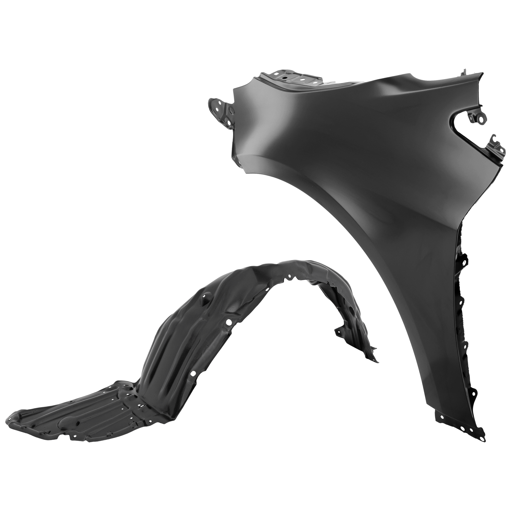 AM COROLLA 20-25 FRONT FENDER LH Primed with Fender Liner SKU KIT 050926 AE266 Partslink TO1240271 TO1248232 OEM 5380202260-5387602720