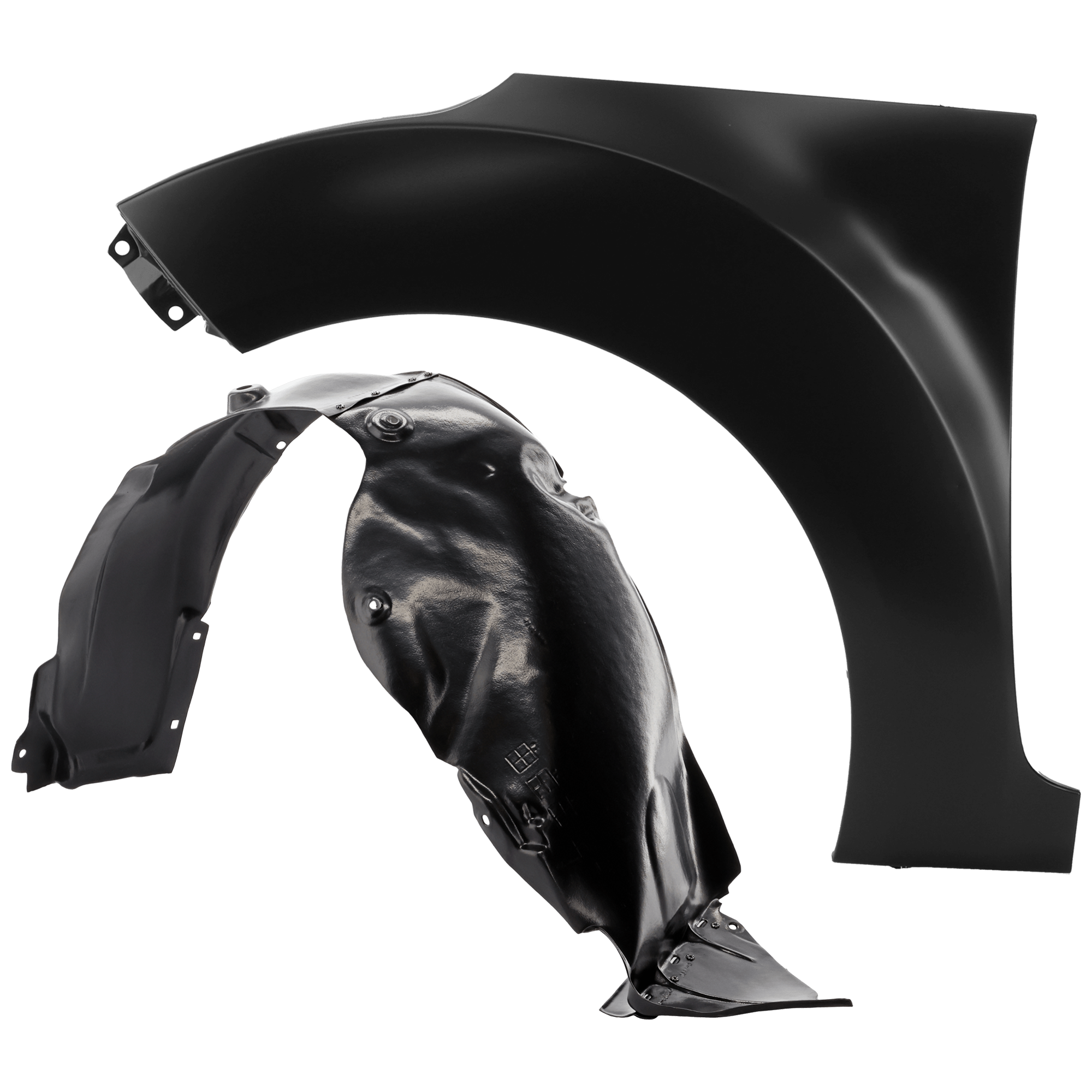 AM VELOSTER 12-13 FRONT FENDER LH Primed with Fender Liner SKU KIT 050926 AE268 Partslink HY1240156 HY1248155 OEM 663112V010-868112V000